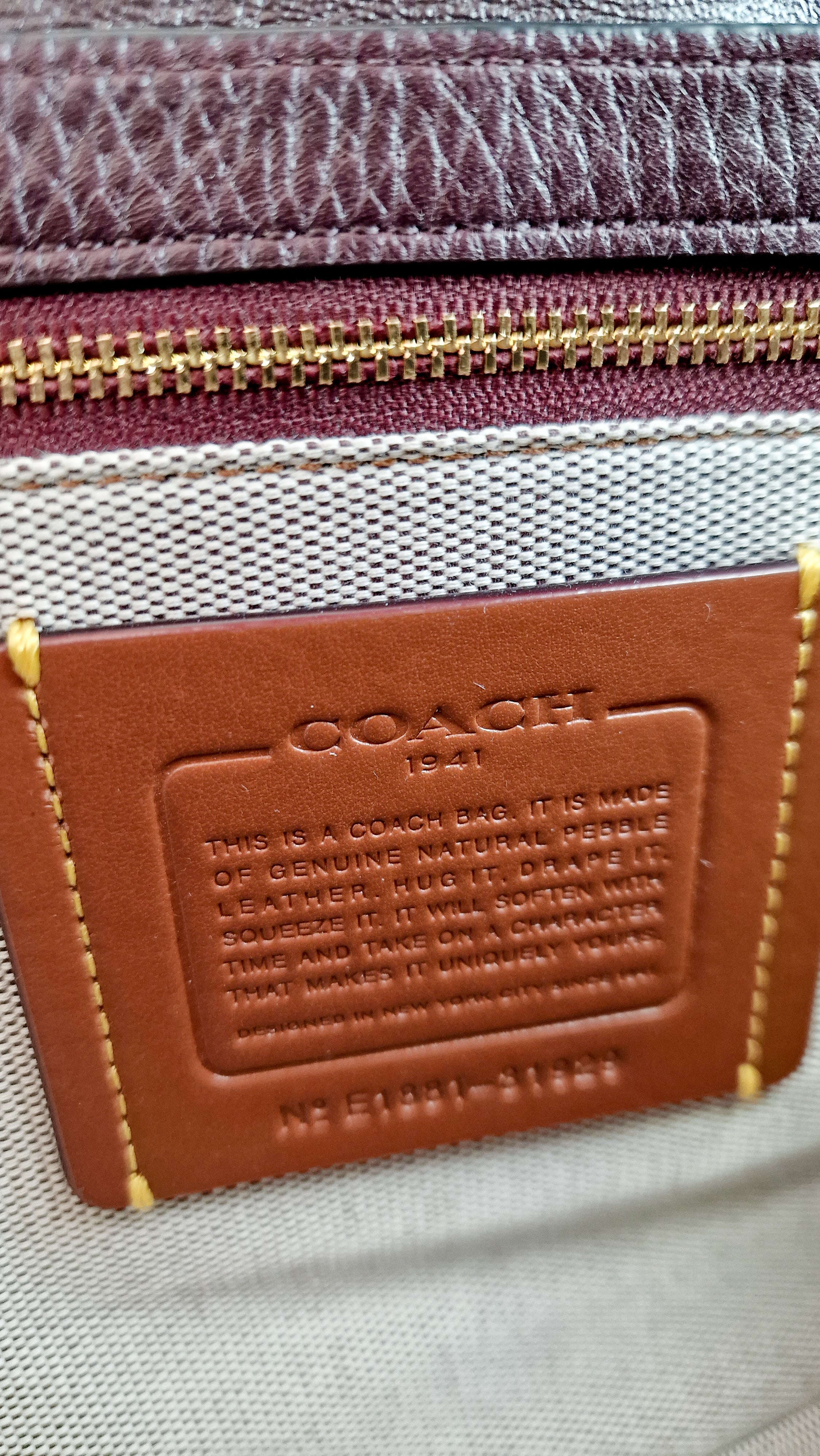 Coach 1941 Page 27 With Border Rivets in Oxblood Brown Pebble Leather - Coach 31929 - Image 17