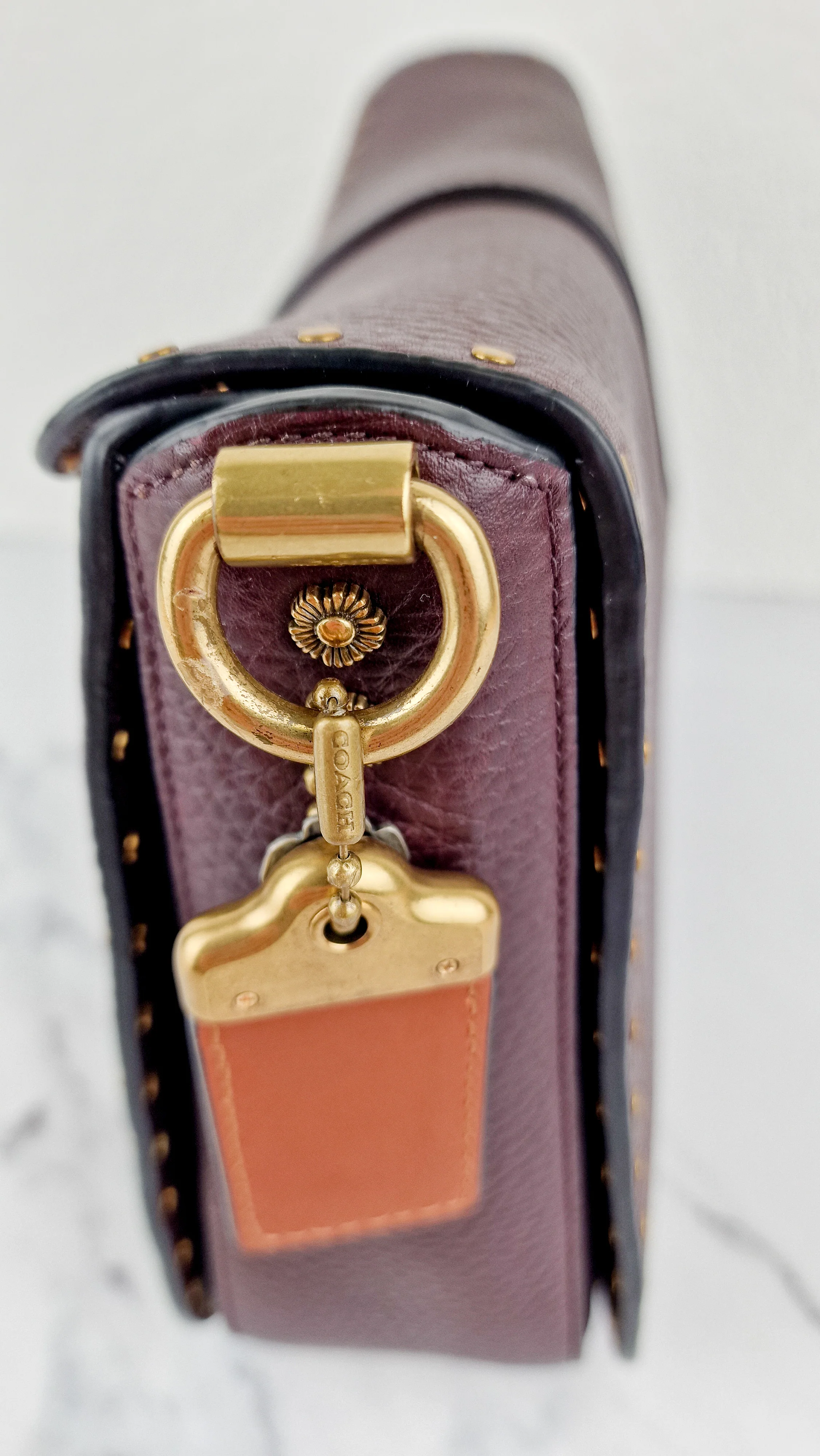 Coach 1941 Page 27 With Border Rivets in Oxblood Brown Pebble Leather - Coach 31929 - Image 5
