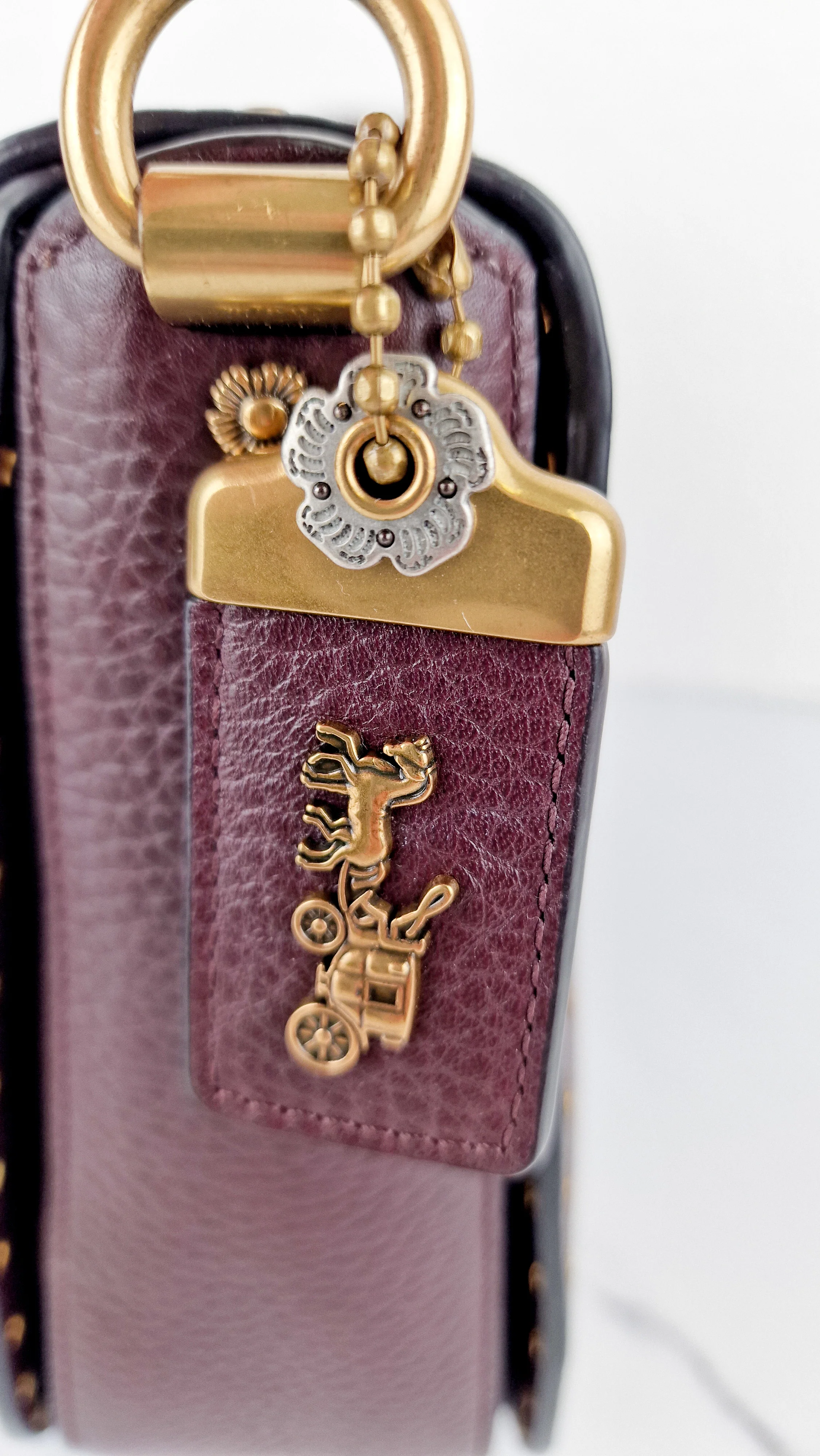 Coach 1941 Page 27 With Border Rivets in Oxblood Brown Pebble Leather - Coach 31929 - Image 6