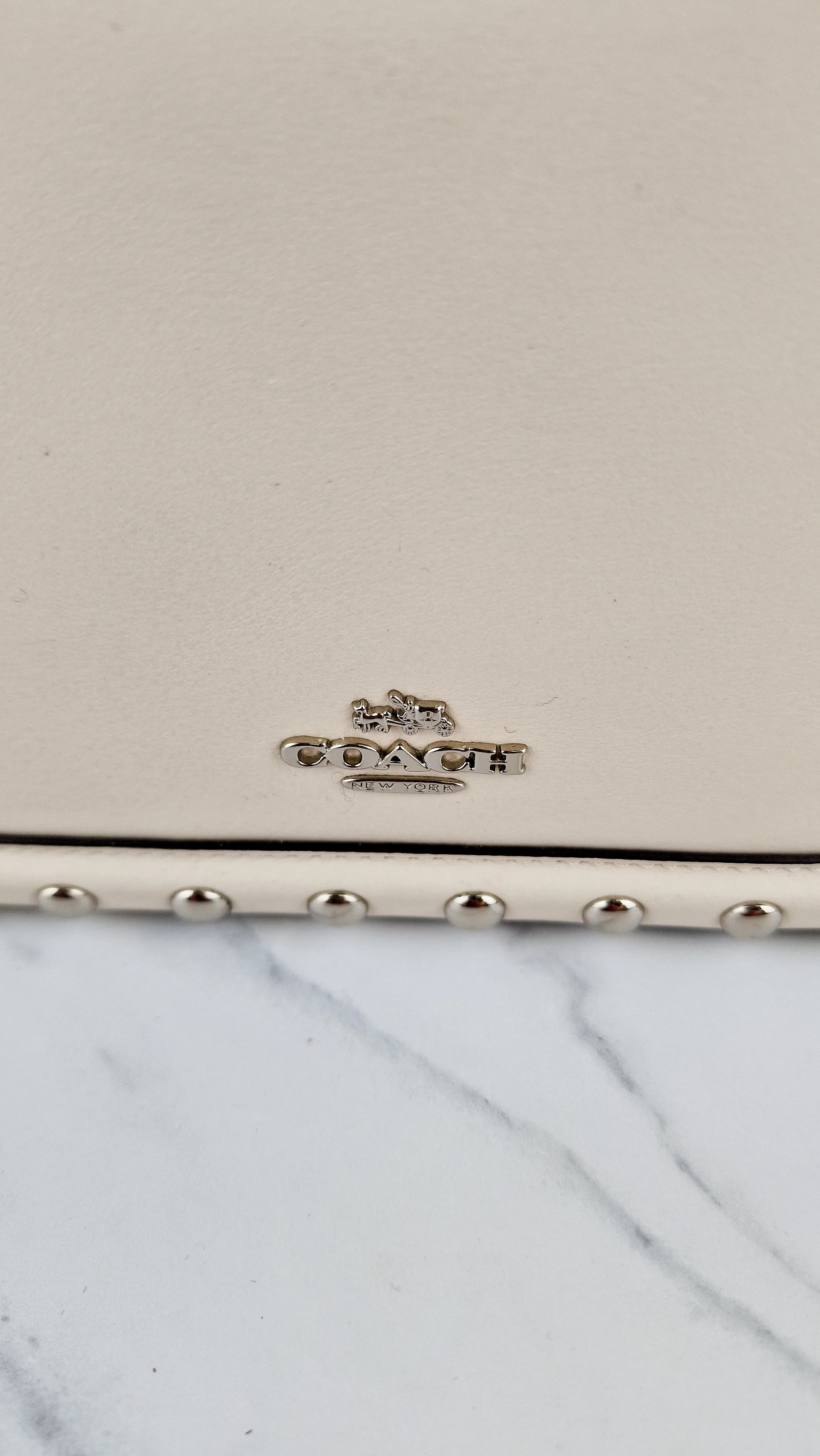 Coach Page Crossbody Bag Chalk Smooth Leather With Western Rivets and Snakeskin - Handbag - Coach 86731 - Image 10