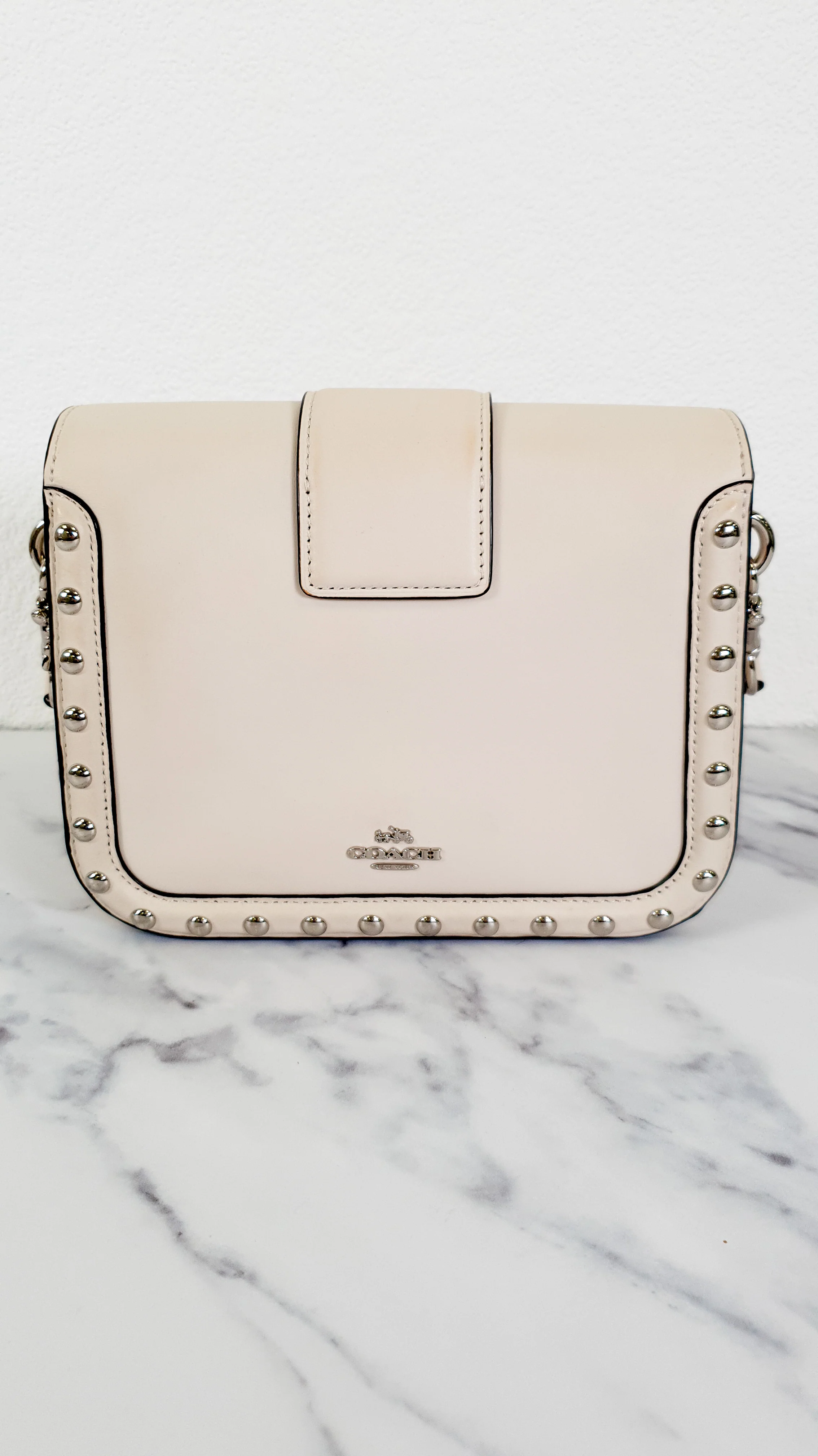Coach Page Crossbody Bag in Chalk Smooth Leather With Western Rivets and Snakeskin - Handbag - Coach 86731 - Image 10