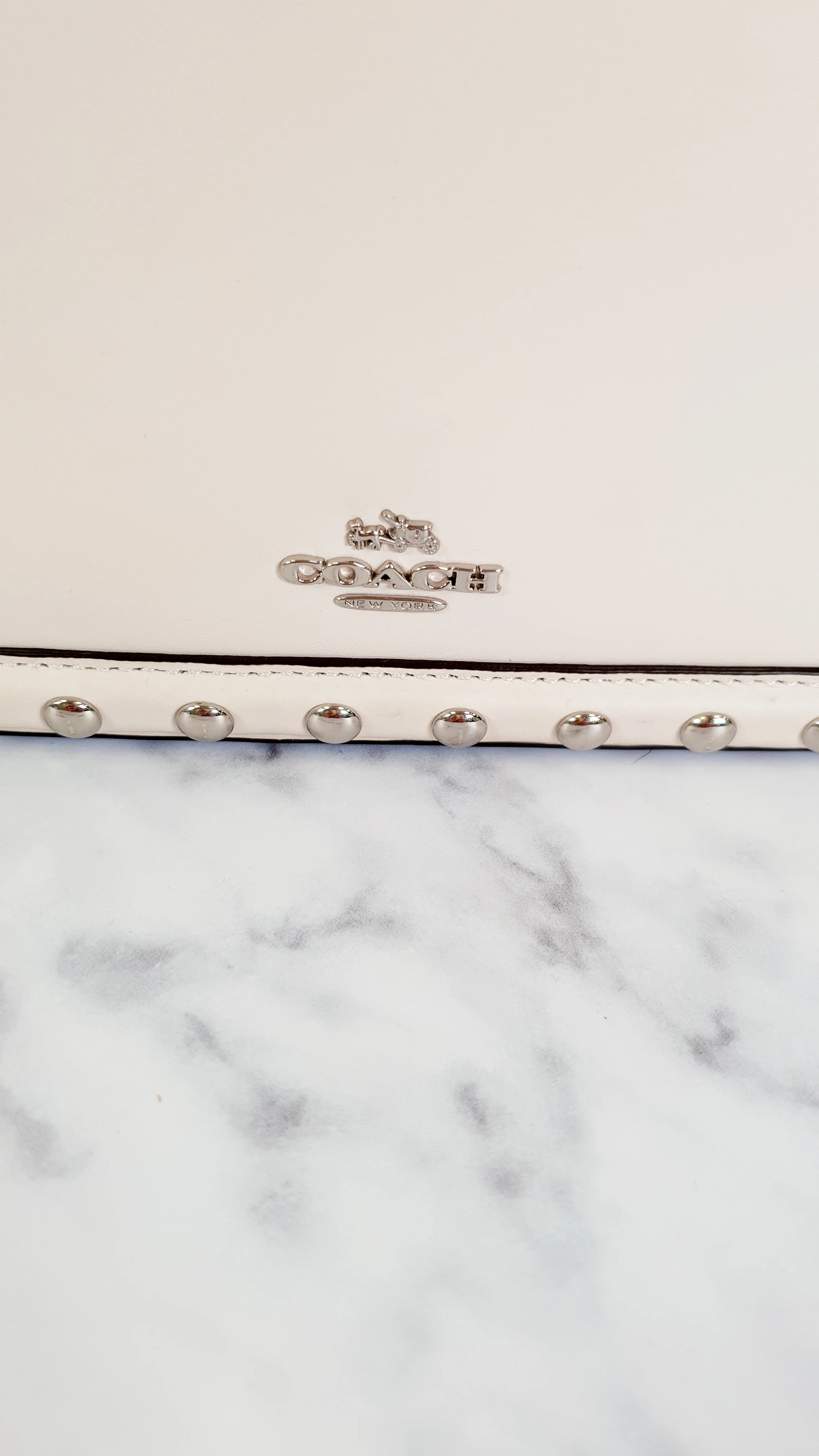 Coach Page Crossbody Bag in Chalk Smooth Leather With Western Rivets and Snakeskin - Handbag - Coach 86731 - Image 11