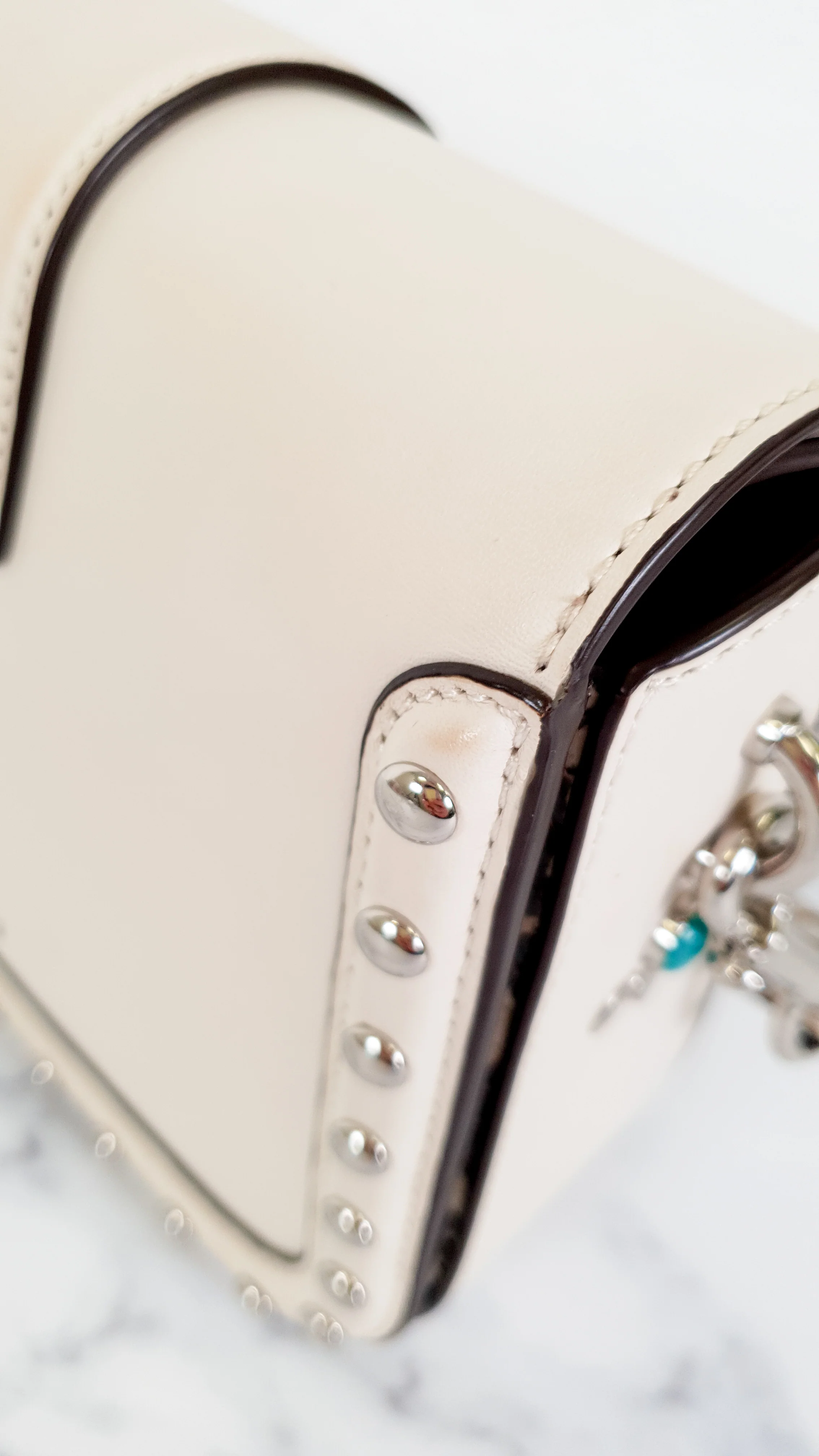 Coach Page Crossbody Bag in Chalk Smooth Leather With Western Rivets and Snakeskin - Handbag - Coach 86731 - Image 14