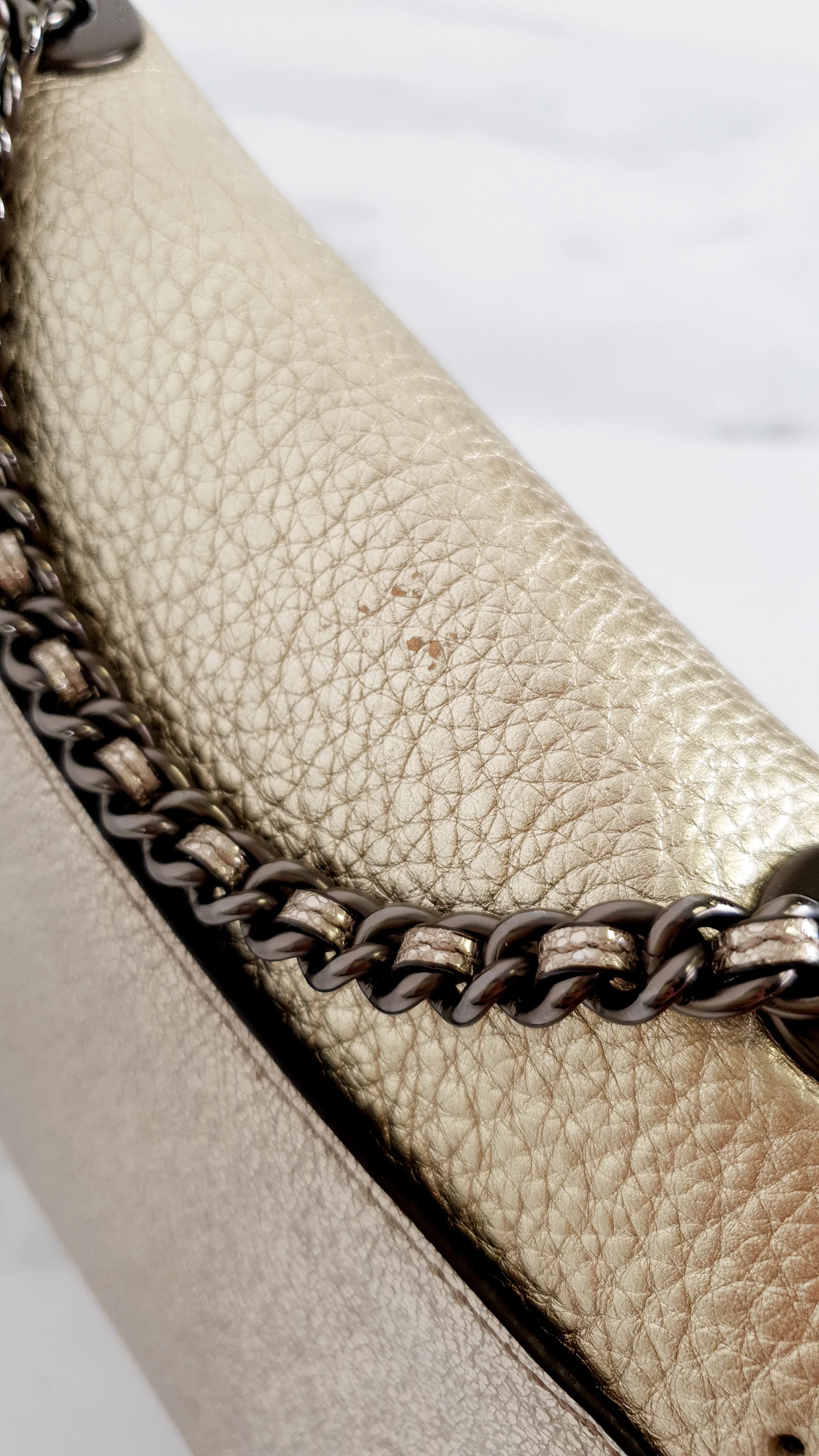 Coach Parker 18 in Signature Canvas With Tea Rose Turnlock, Border Rivets, Snakeskin Detail & Metallic Leather - Shoulder Bag Crossbody Bag Champagne Platinum Beige - Coach 39680 - Image 12