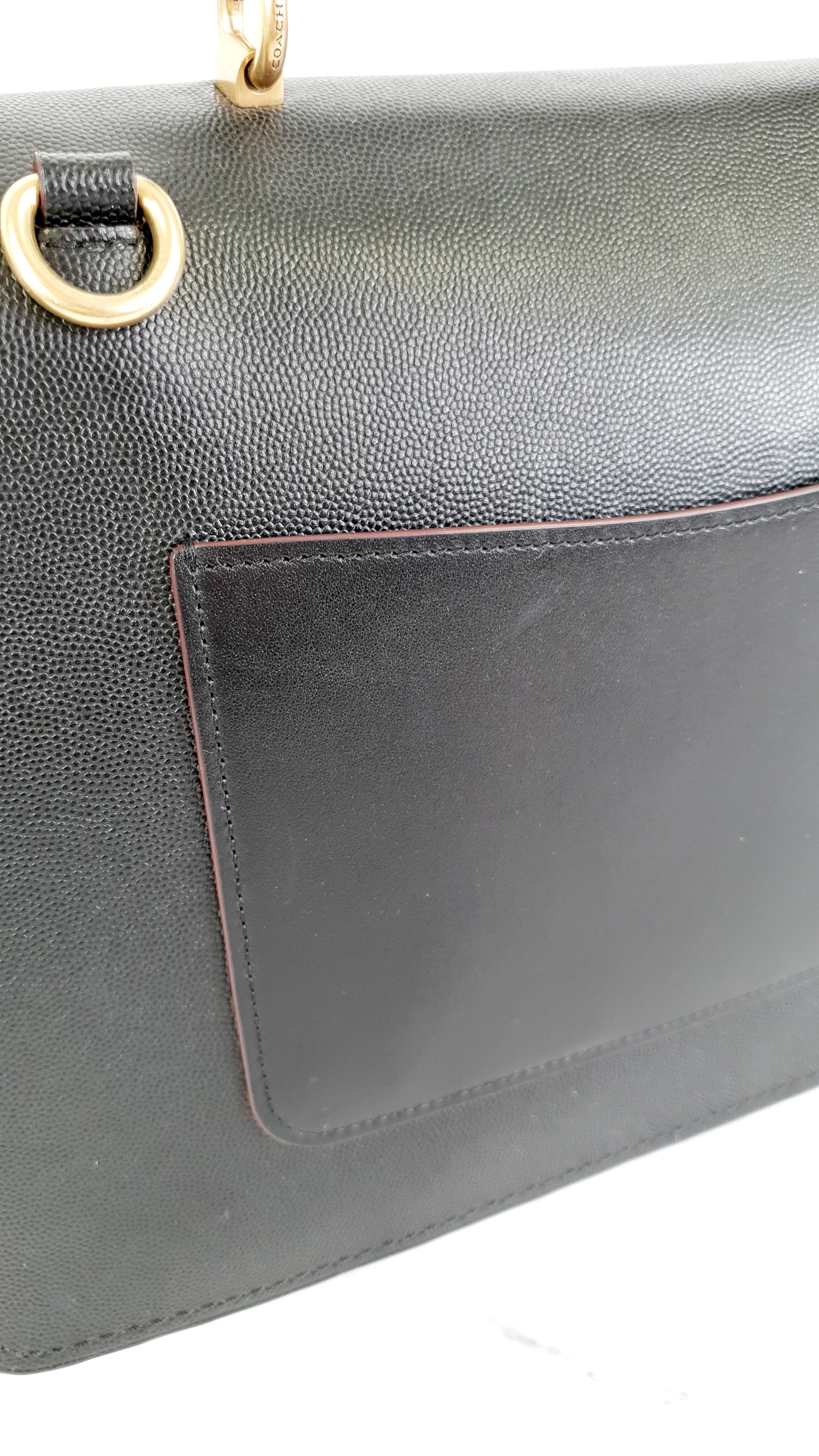 Coach Parker 32 Tophandle Carryall in Black Crossgrain & Smooth Leather with Snakeskin Details - Handbag Exotic Crossbody Bag - Coach 73969 - Image 13