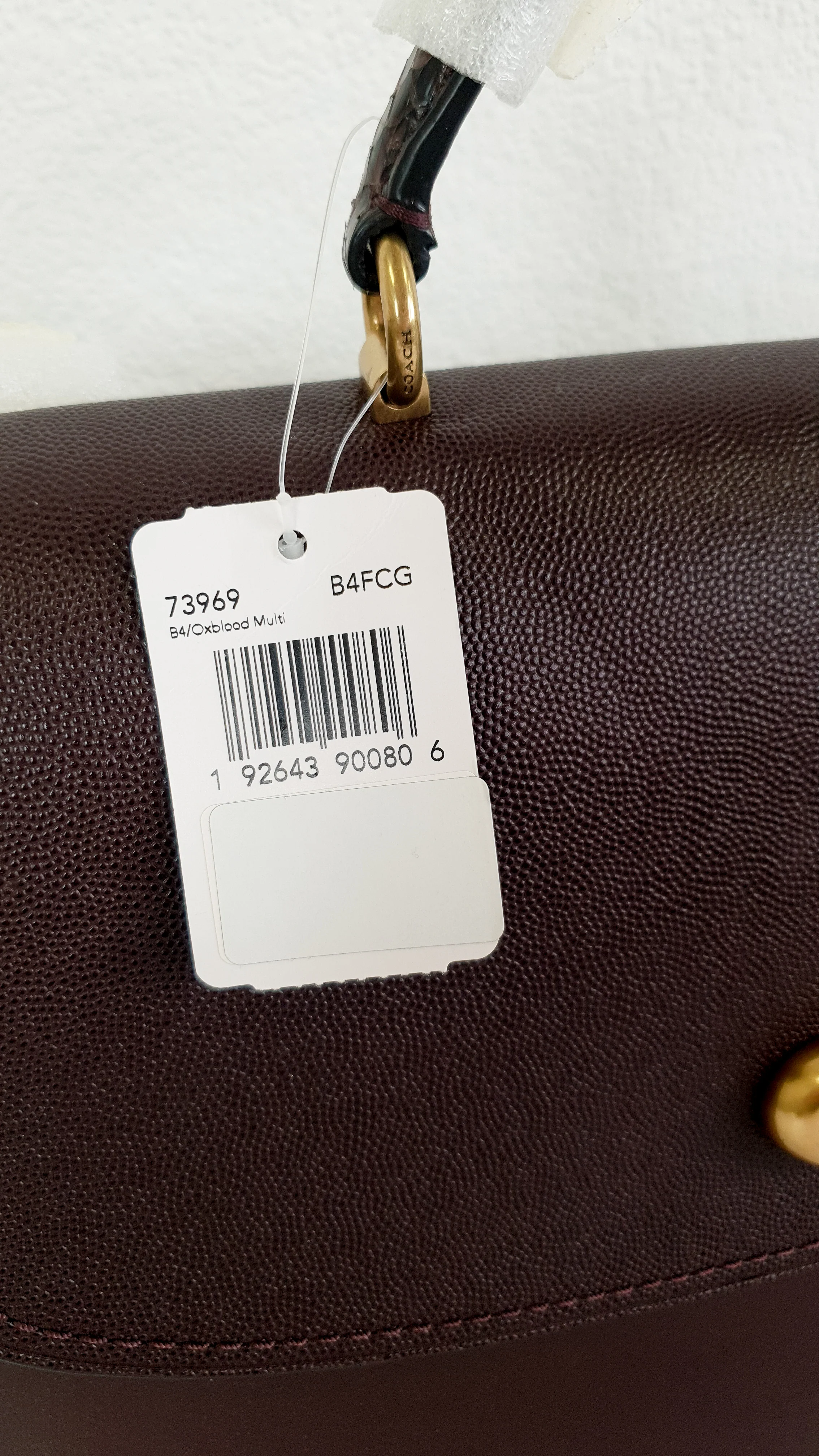 Coach Parker 32 Tophandle Carryall in Oxblood Burgundy Colorblock with Snakeskin Details & C Chain - Handbag Exotic Crossbody Bag Coach 73969 - Image 2