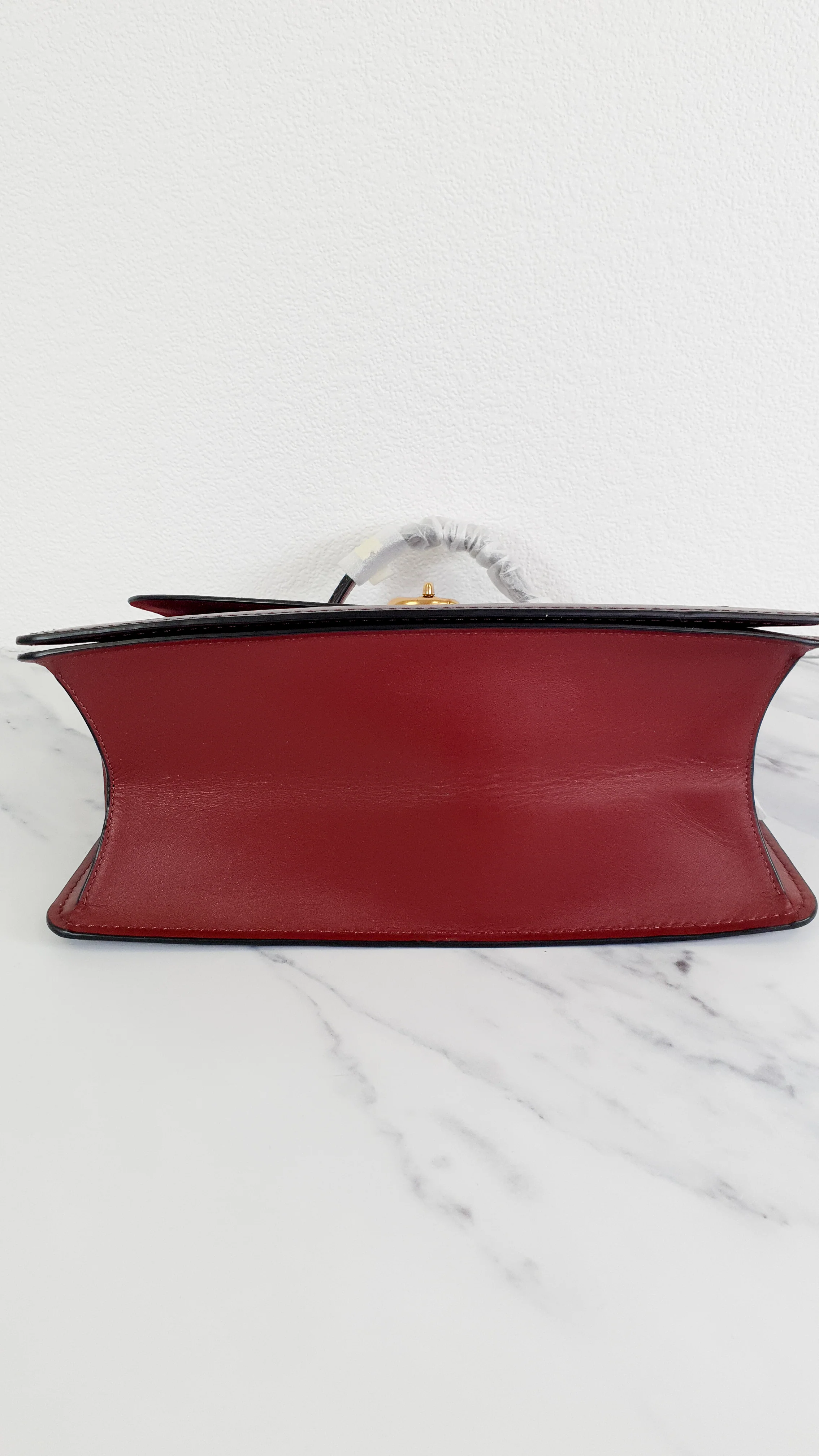 Coach Parker 32 Tophandle Carryall in Oxblood Burgundy Colorblock with Snakeskin Details & C Chain - Handbag Exotic Crossbody Bag Coach 73969 - Image 8