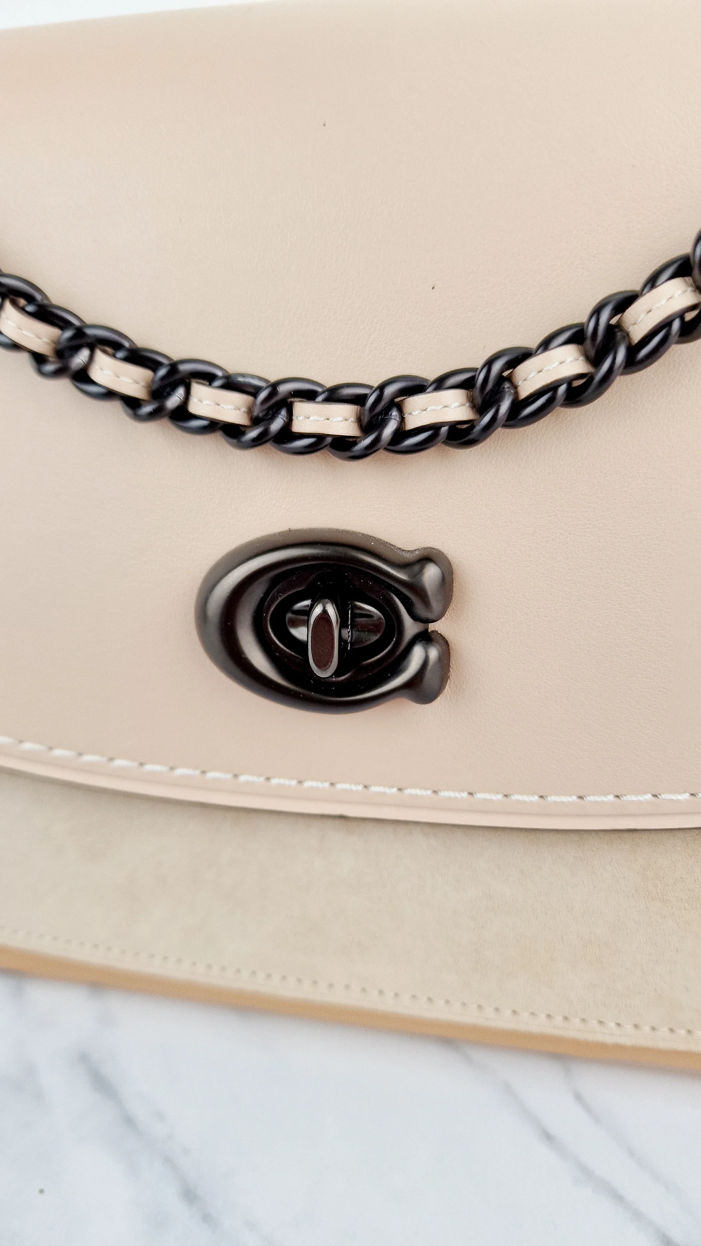 Coach Parker Shoulder Bag With Whipstitch in Beechwood Leather & Suede - Coach Sample Bag - Image 2