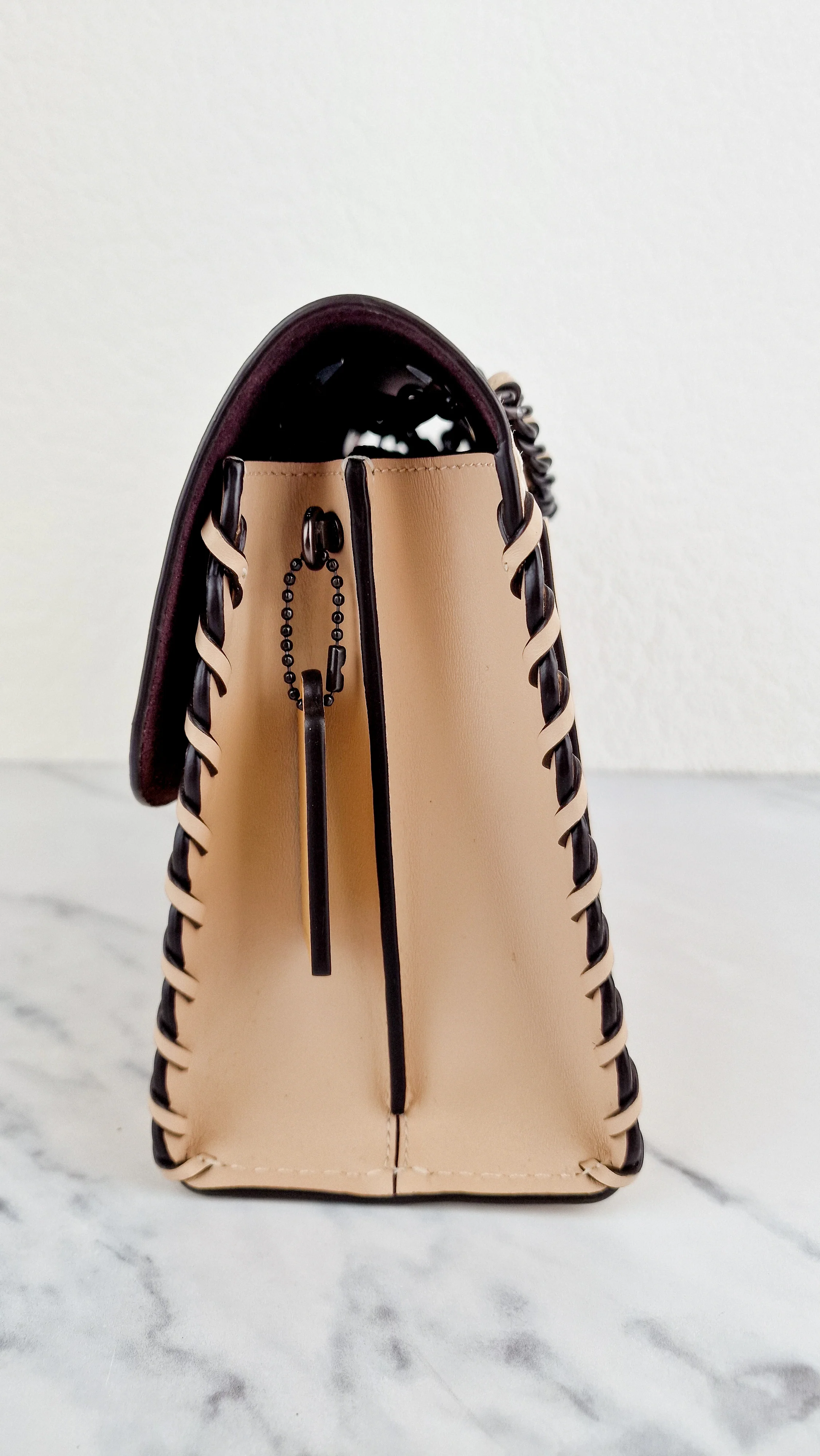 Coach Parker Shoulder Bag With Whipstitch in Beechwood Leather & Suede - Coach Sample Bag - Image 4
