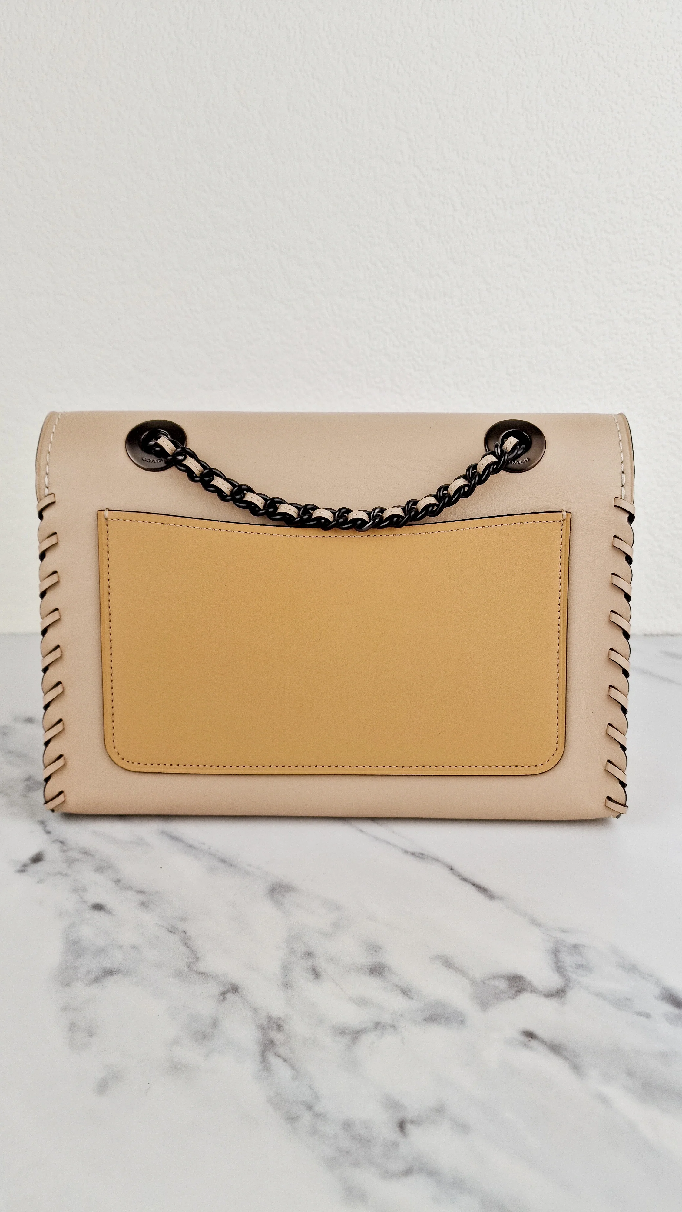 Coach Parker Shoulder Bag With Whipstitch in Beechwood Leather & Suede - Coach Sample Bag - Image 5