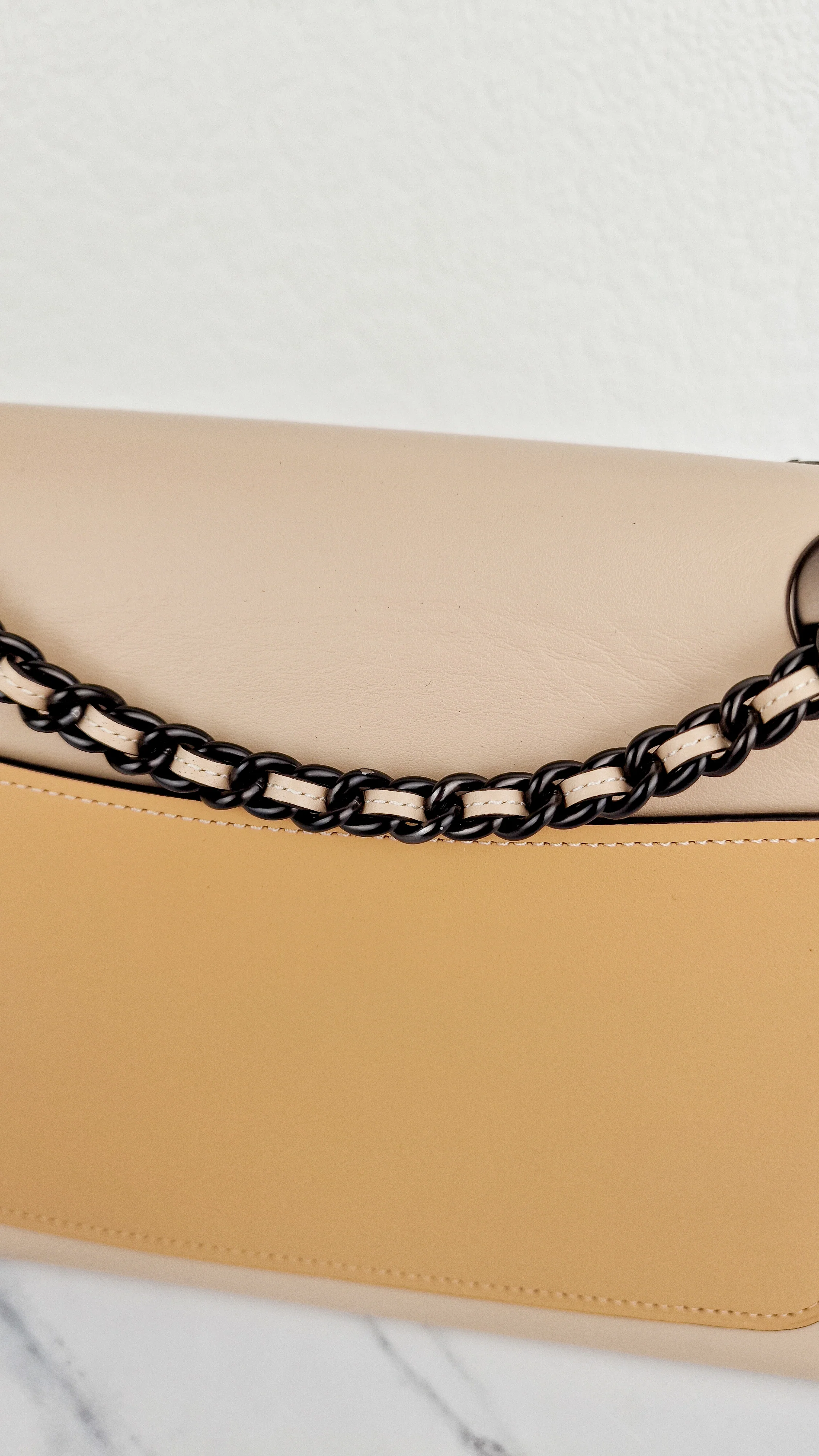 Coach Parker Shoulder Bag With Whipstitch in Beechwood Leather & Suede - Coach Sample Bag - Image 6