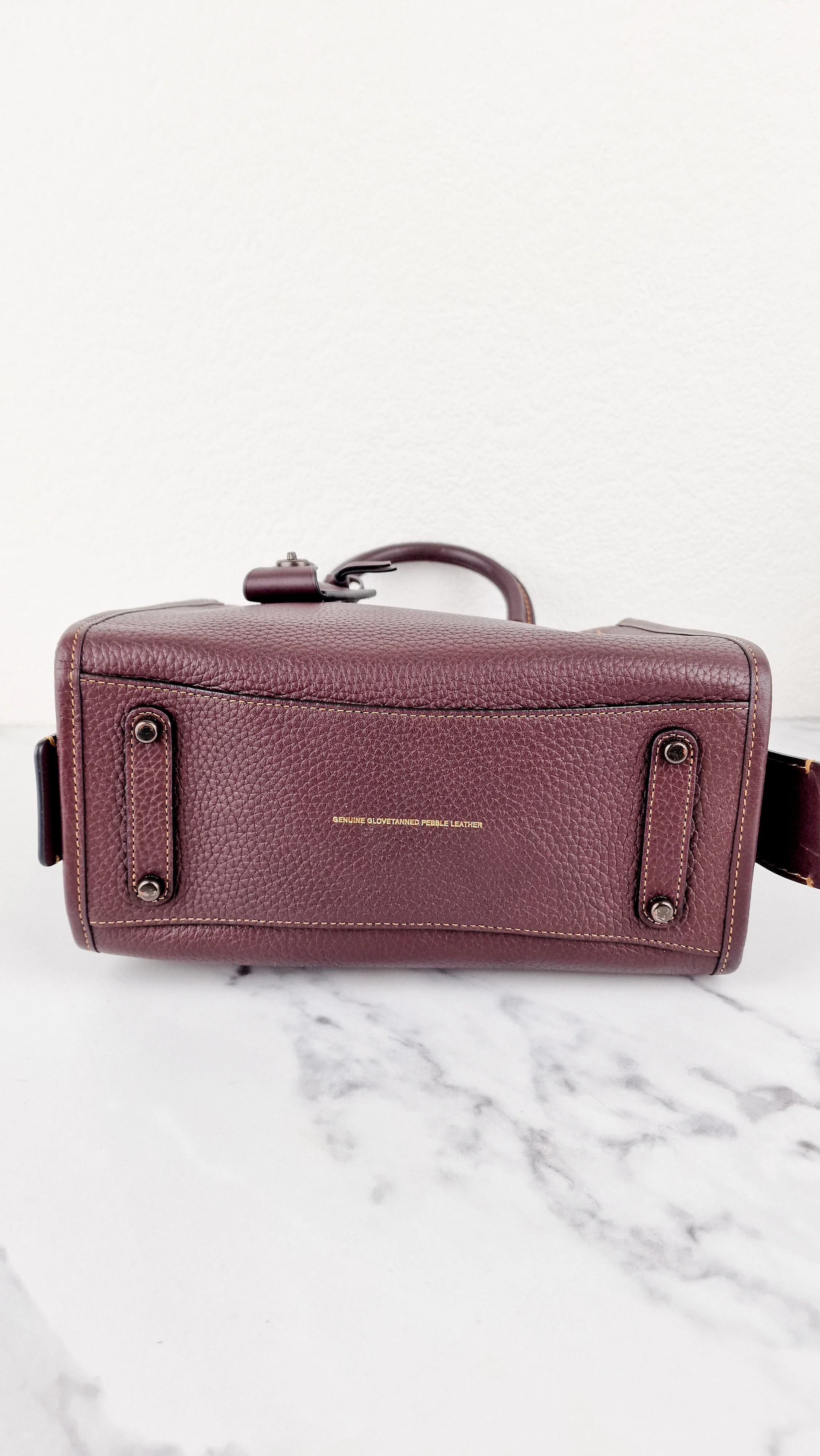 Coach Rogue 25 in Oxblood Pebble Leather with Red Suede Lining Coach 54536 - Image 9