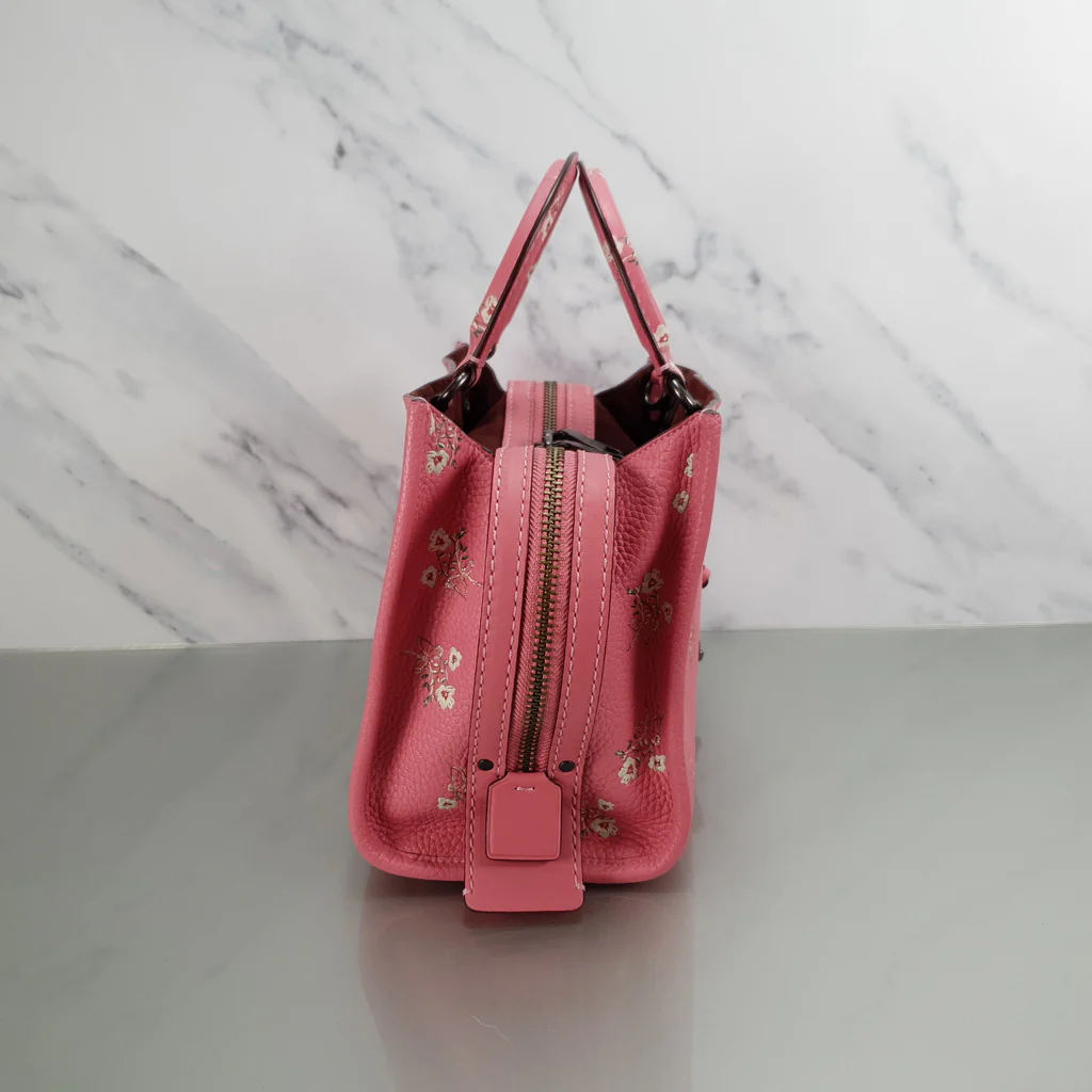 Coach Rogue 25 in Pink Floral Bow - Pebble Leather Handbag - SAMPLE BAG - Image 3