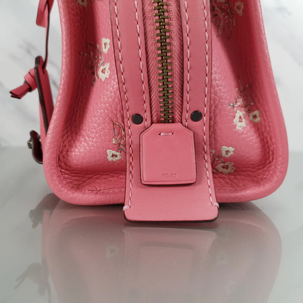 Coach Rogue 25 in Pink Floral Bow - Pebble Leather Handbag - SAMPLE BAG - Image 6