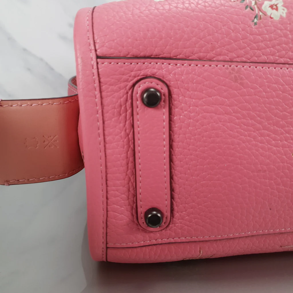 Coach Rogue 25 in Pink Floral Bow - Pebble Leather Handbag - SAMPLE BAG - Image 8