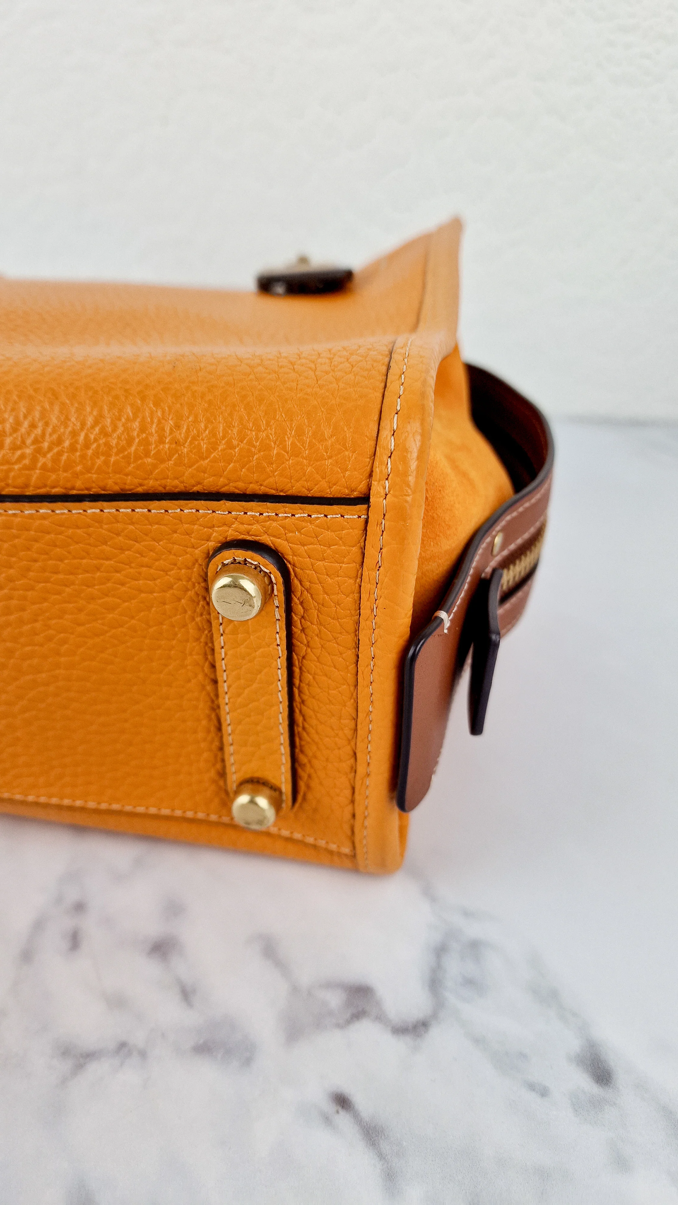 Coach Rogue 25 Colorblock Papaya Orange Leather & Suede - Handbag Crossbody Shoulder Bag - Coach C5575 - Image 11