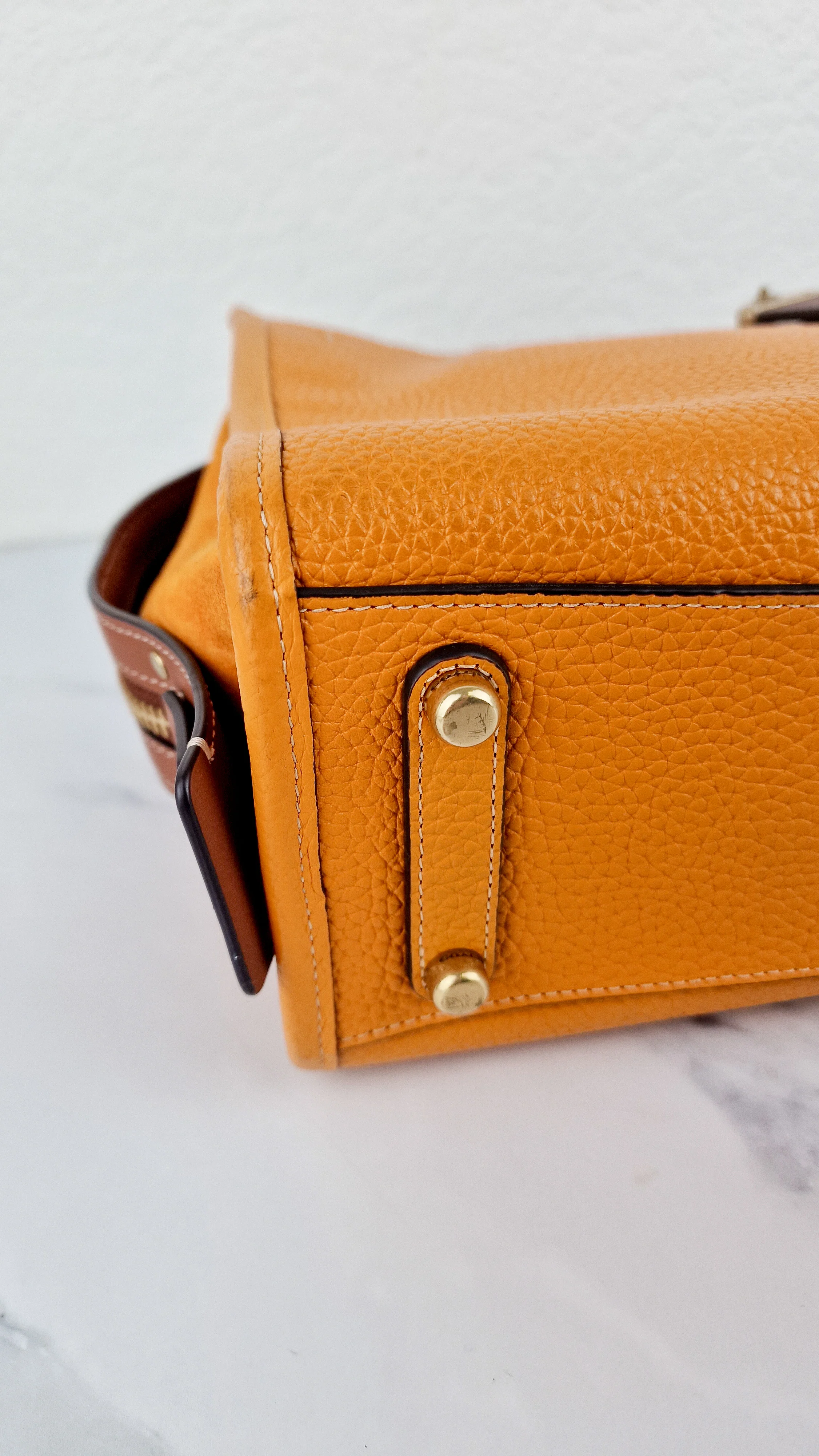 Coach Rogue 25 Colorblock Papaya Orange Leather & Suede - Handbag Crossbody Shoulder Bag - Coach C5575 - Image 12