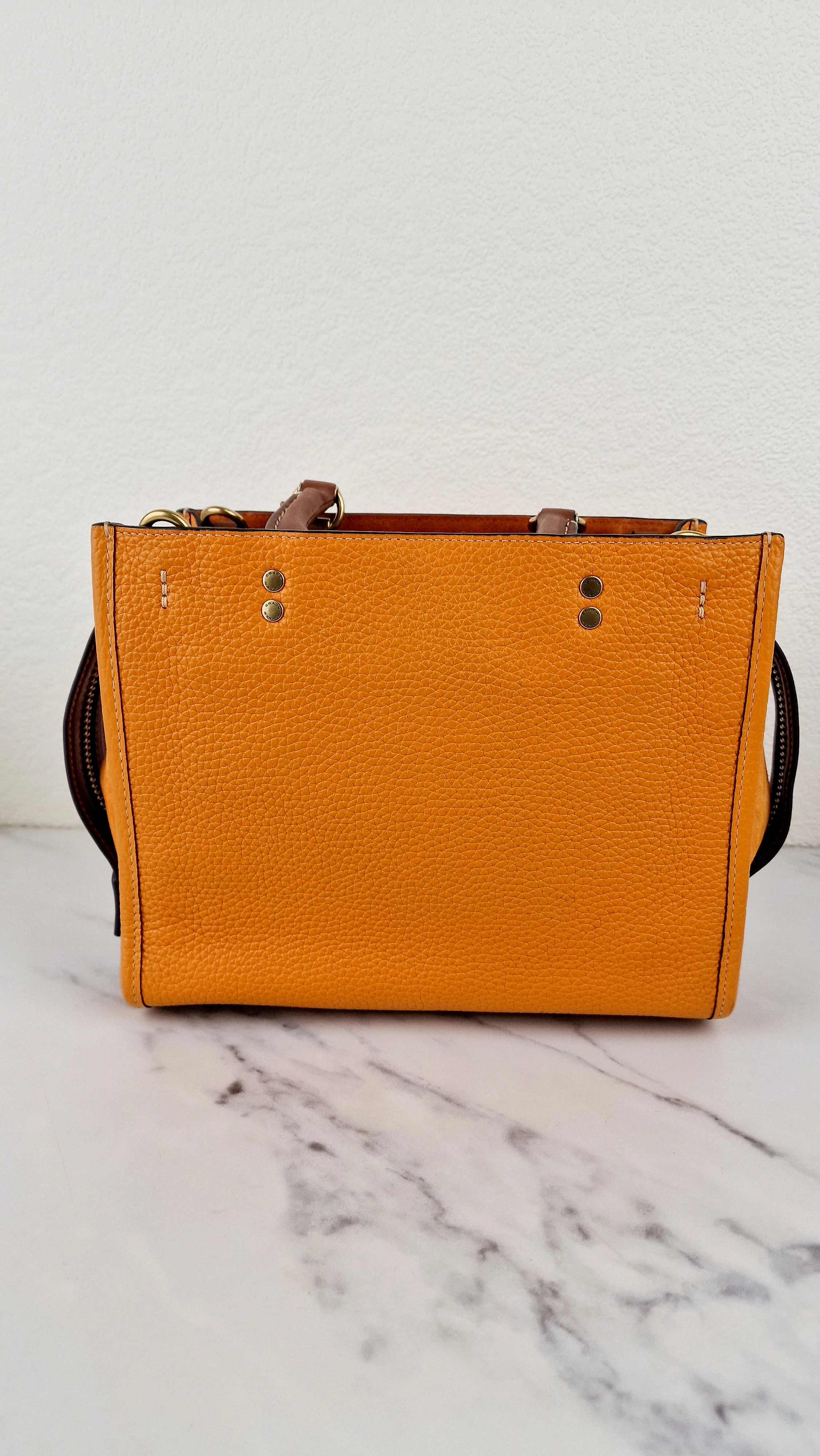 Coach Rogue 25 Colorblock Papaya Orange Leather & Suede - Handbag Crossbody Shoulder Bag - Coach C5575 - Image 7