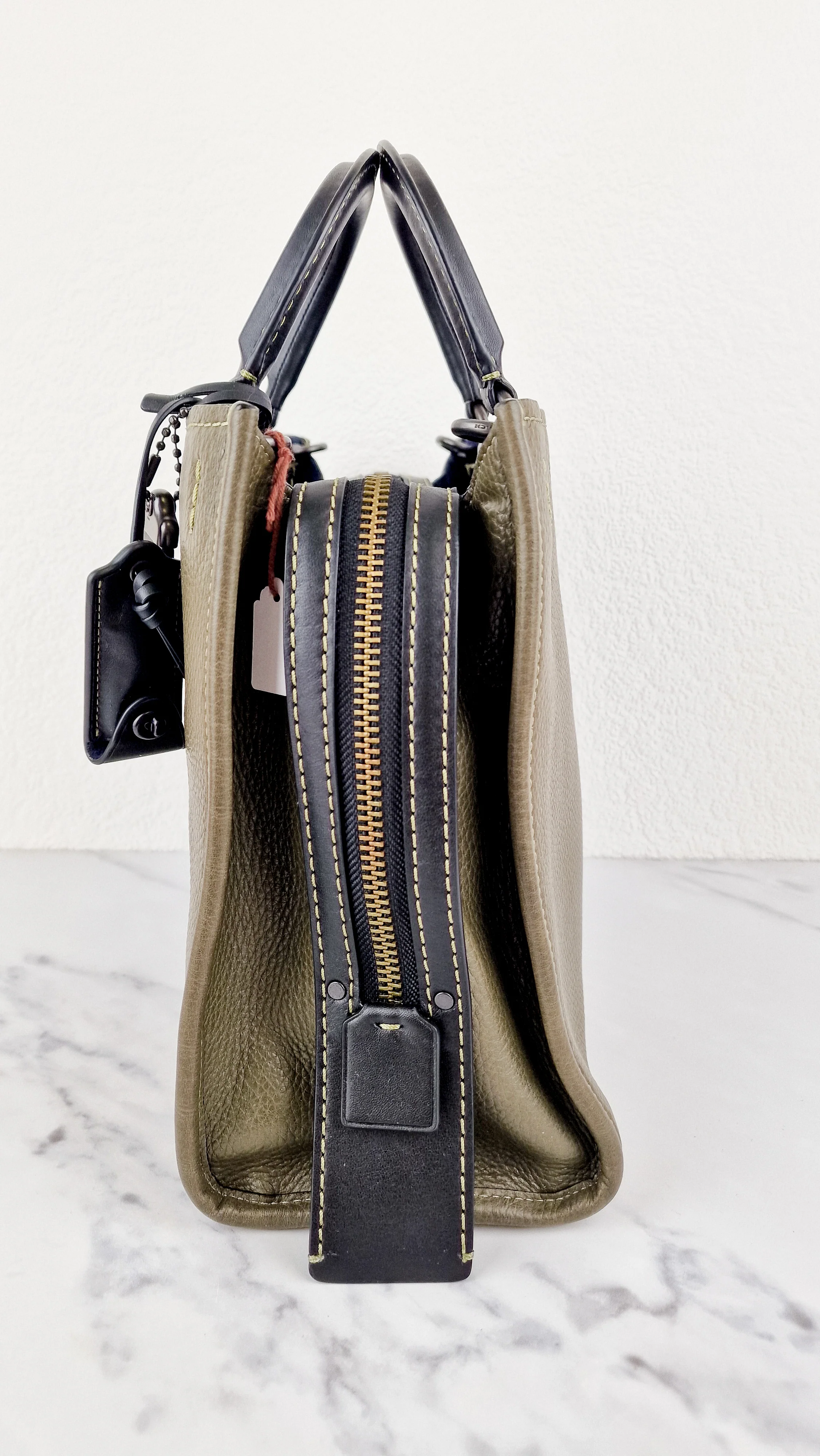 Coach Rogue 31 Olive Army Green With Black Details Handbag Colorblock Dark Green - Coach 38124 - Image 5