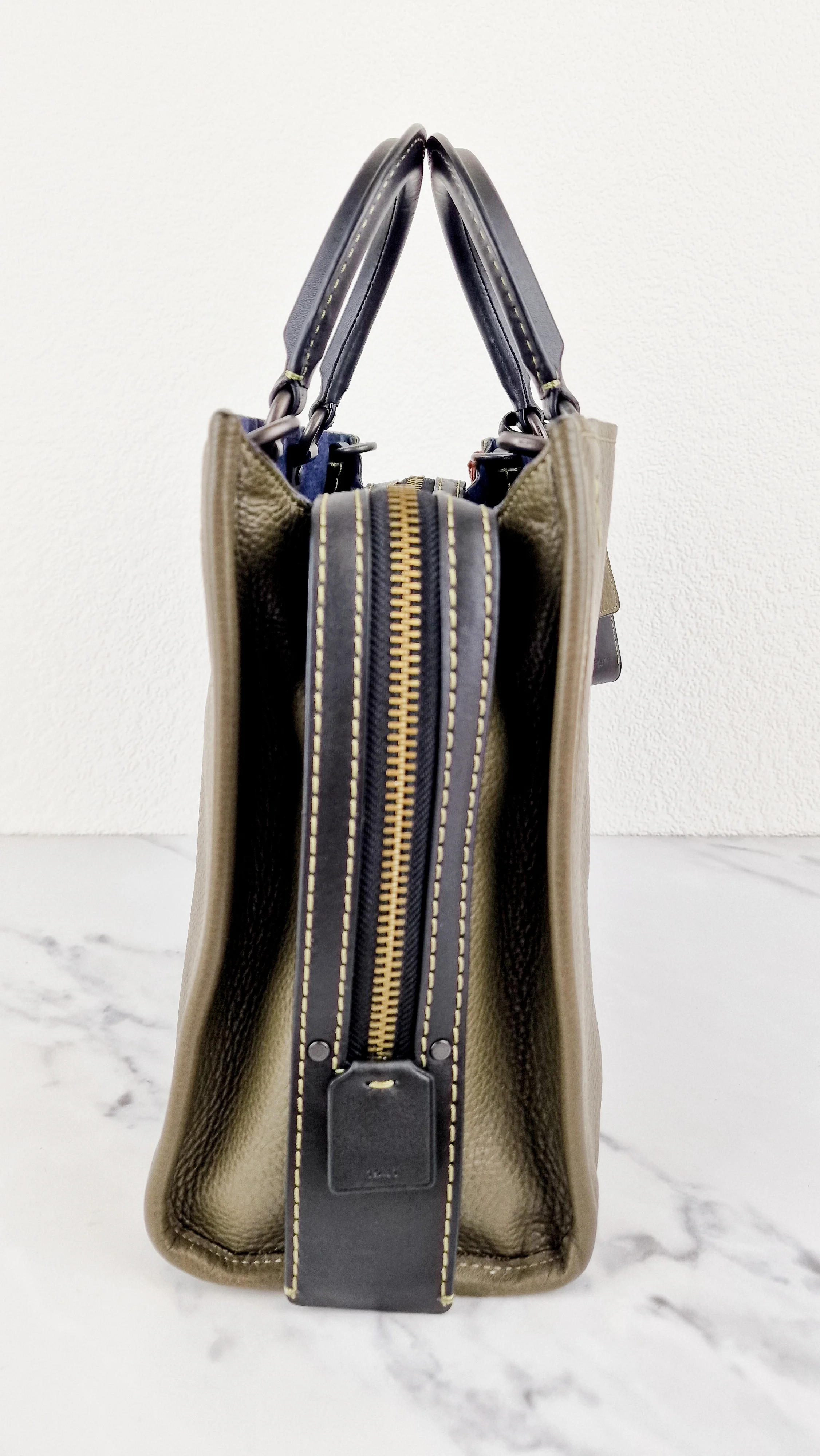 Coach Rogue 31 Olive Army Green With Black Details Handbag Colorblock Dark Green - Coach 38124 - Image 7