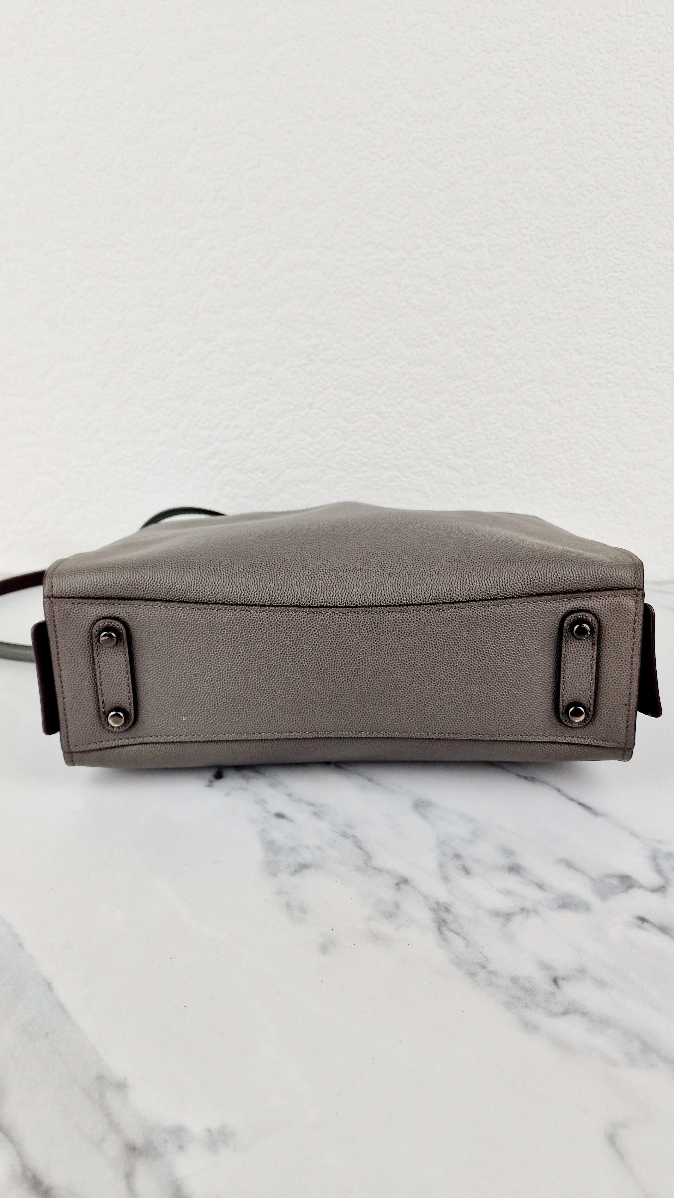Coach Rogue Shoulder Bag in Grey Grain Leather with Oxblood Lining & C Chain - Coach 26829 - Image 10