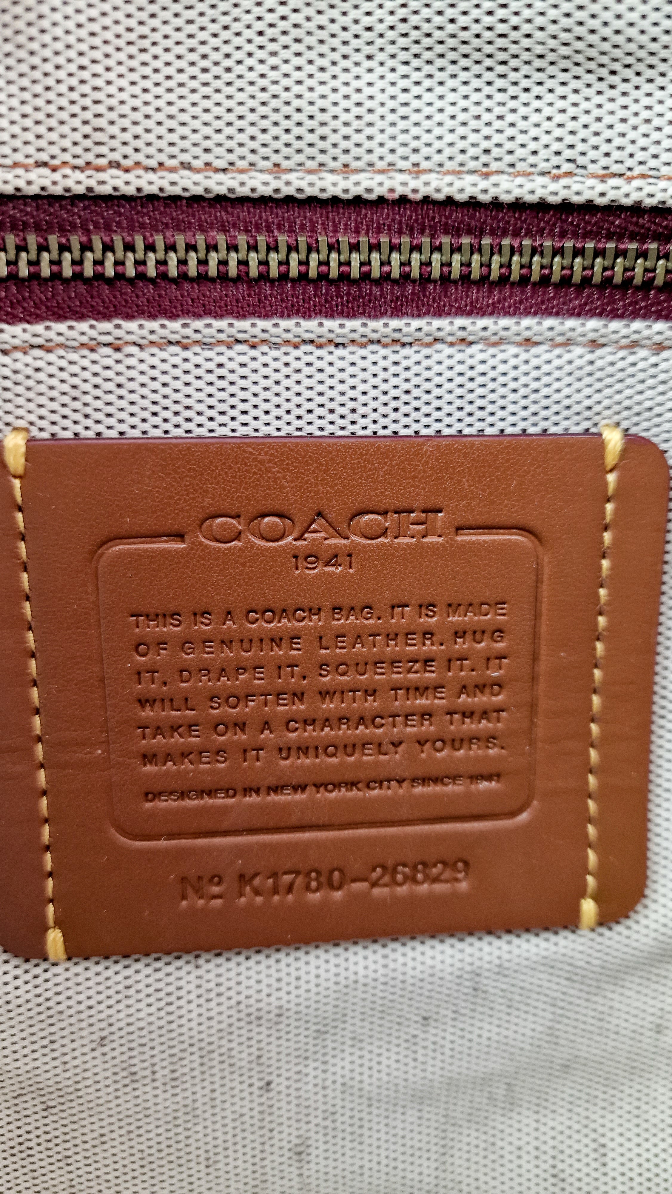 Coach Rogue Shoulder Bag in Grey Grain Leather with Oxblood Lining & C Chain - Coach 26829 - Image 16