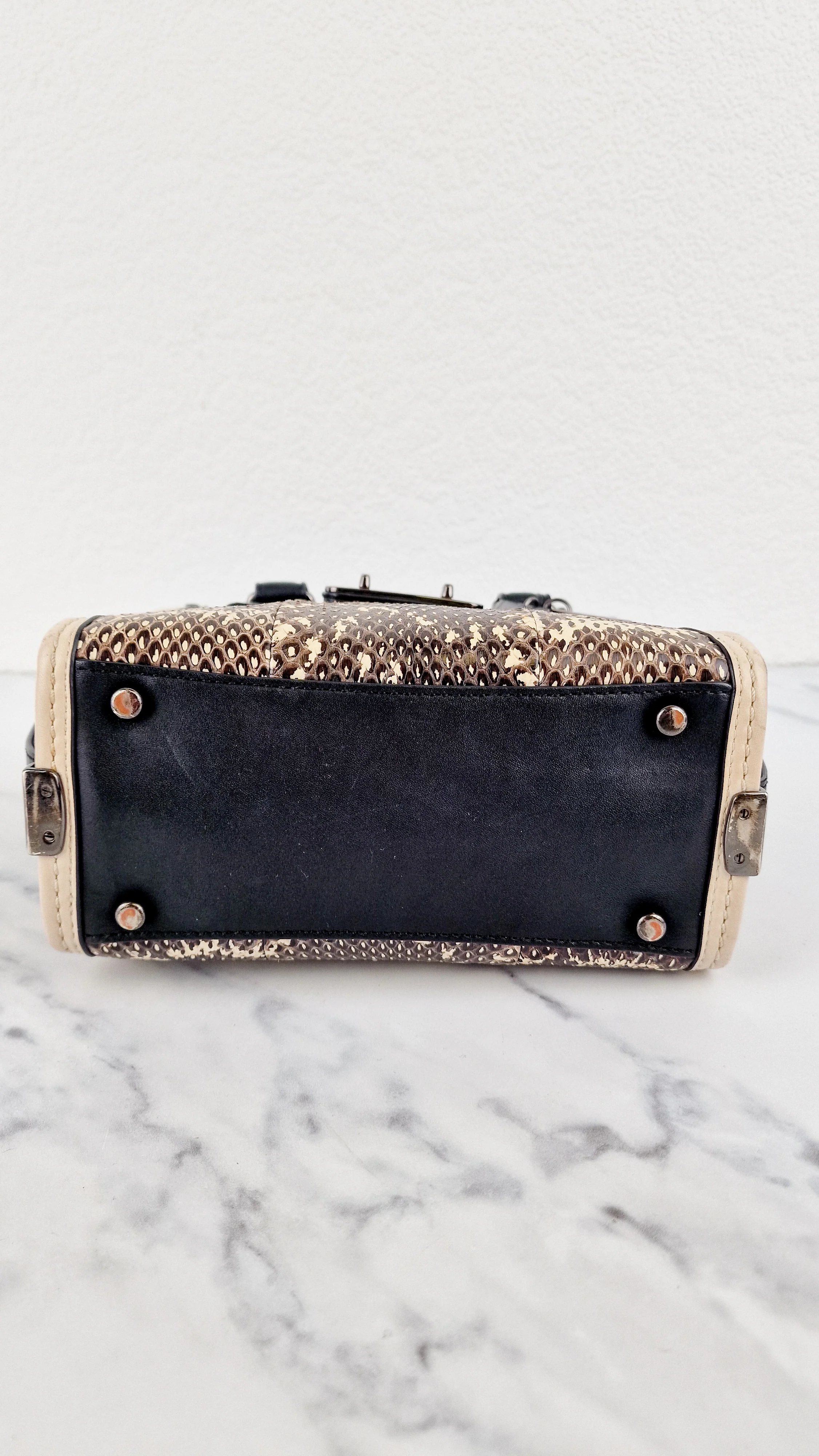 Coach Swagger 21 in Snakeskin Black & White Chalk Colorblock Handbag - Coach 57748 - Image 10