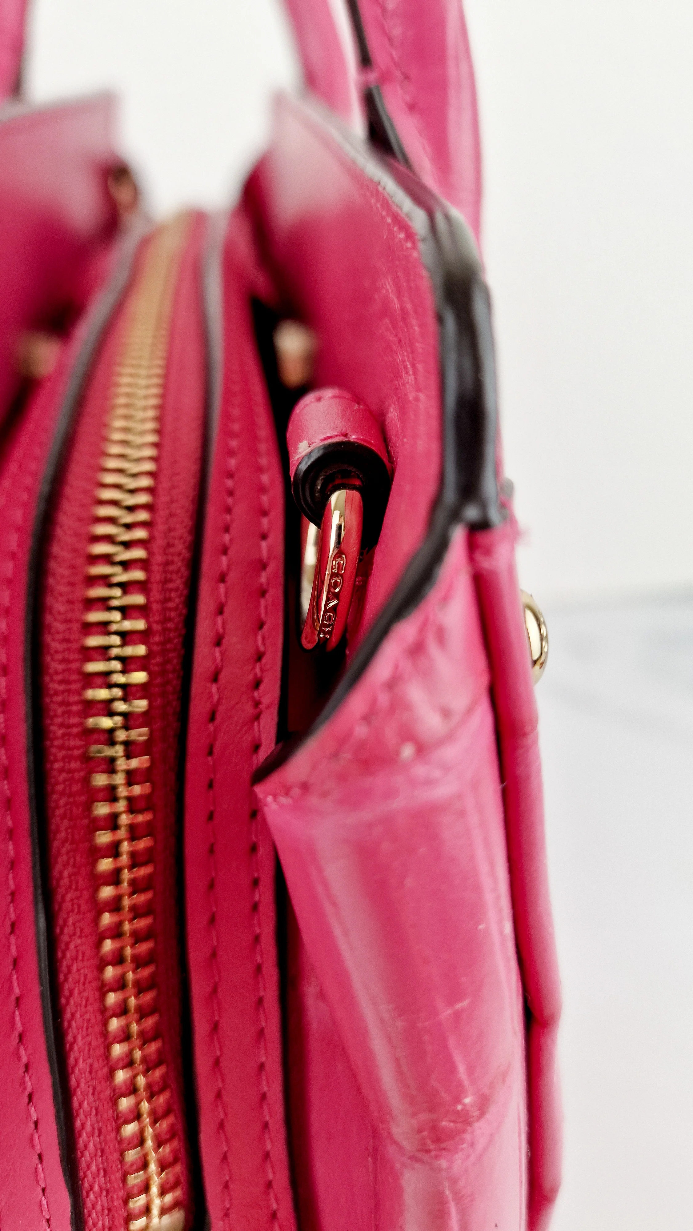 Coach Swagger Frame Bag in Pink Croc Embossed Leather - Handbag Crossbody Bag - Coach 37998 - Image 13