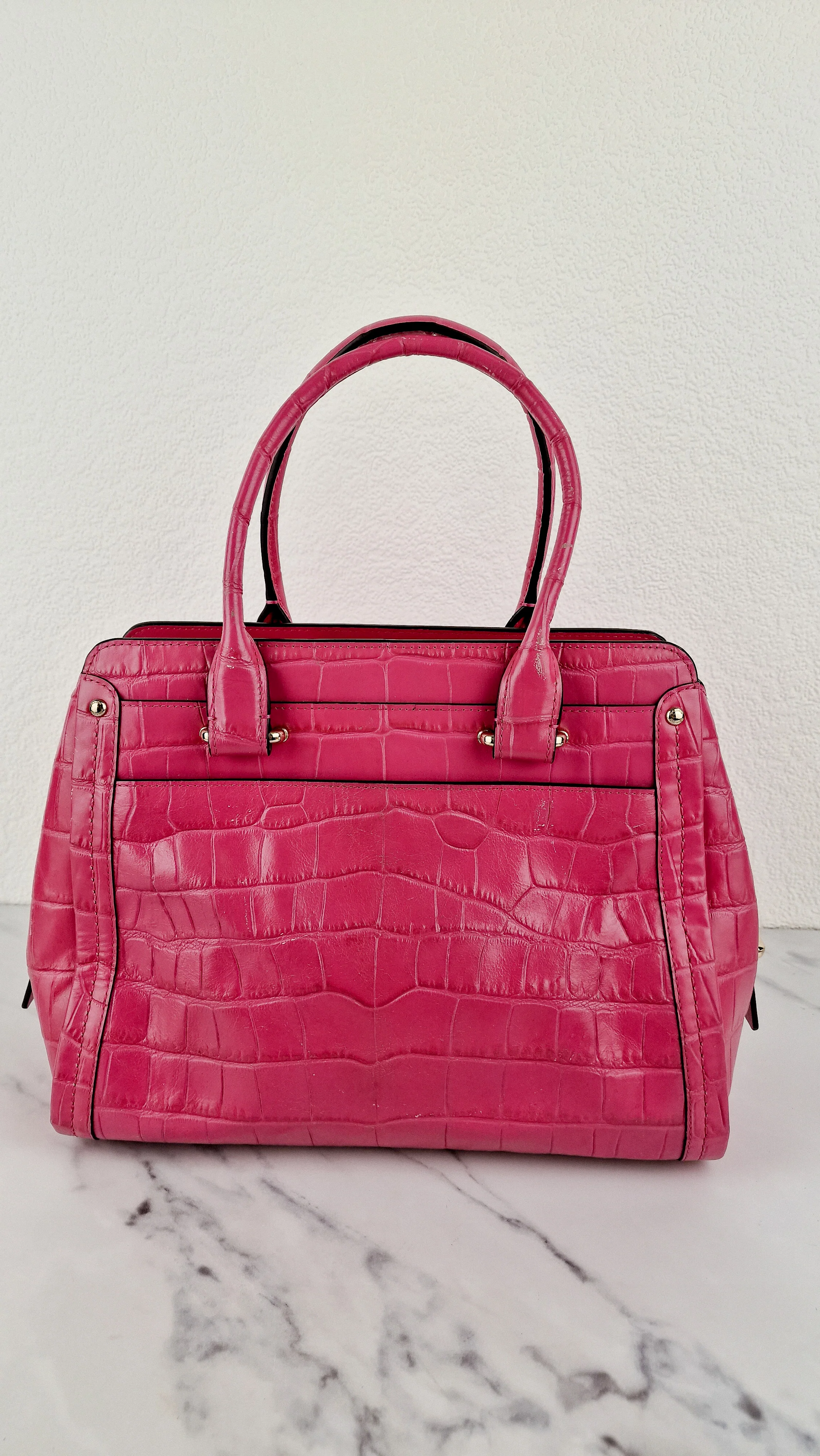 Coach Swagger Frame Bag in Pink Croc Embossed Leather - Handbag Crossbody Bag - Coach 37998 - Image 14