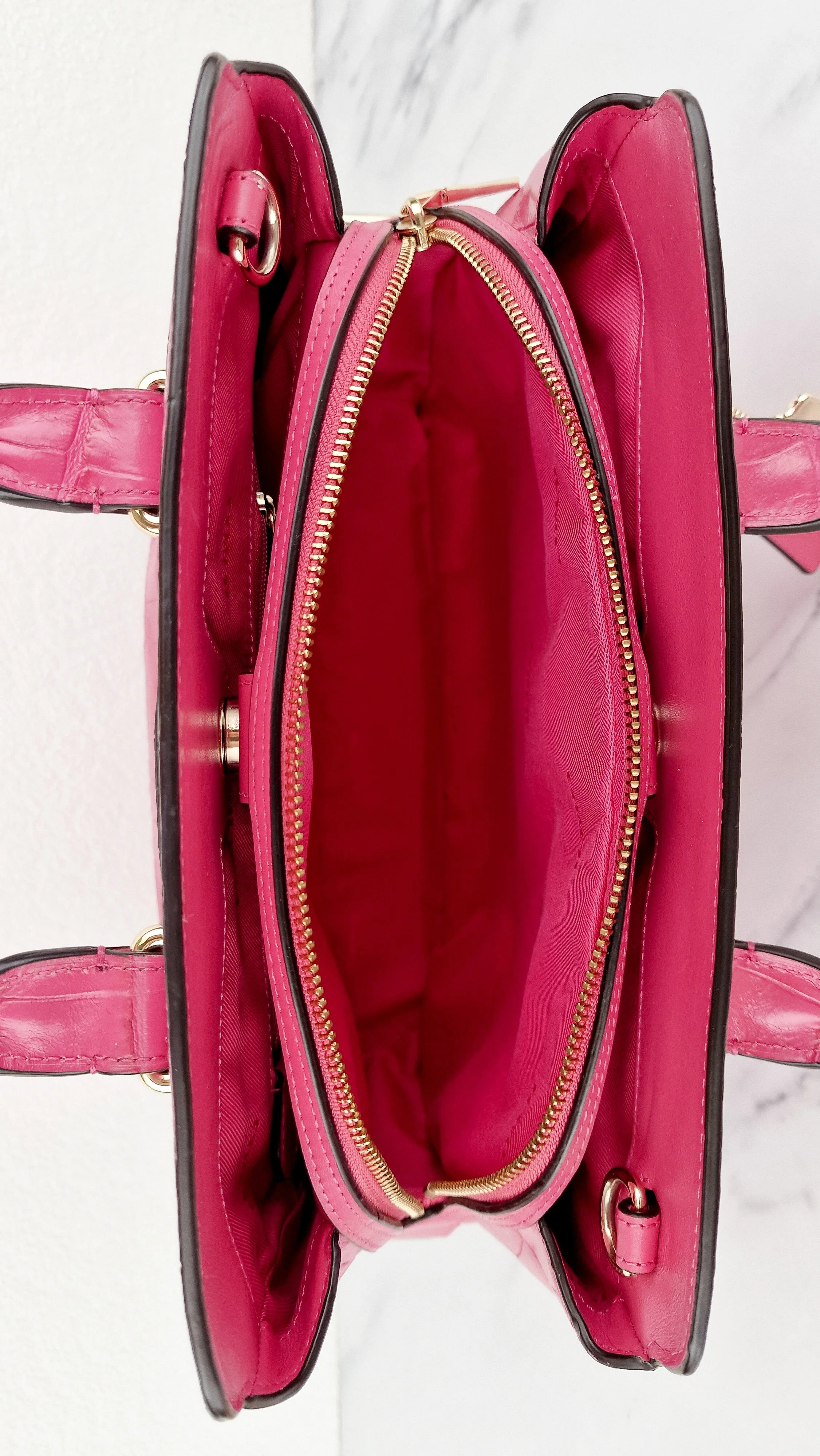 Coach Swagger Frame Bag in Pink Croc Embossed Leather - Handbag Crossbody Bag - Coach 37998 - Image 24