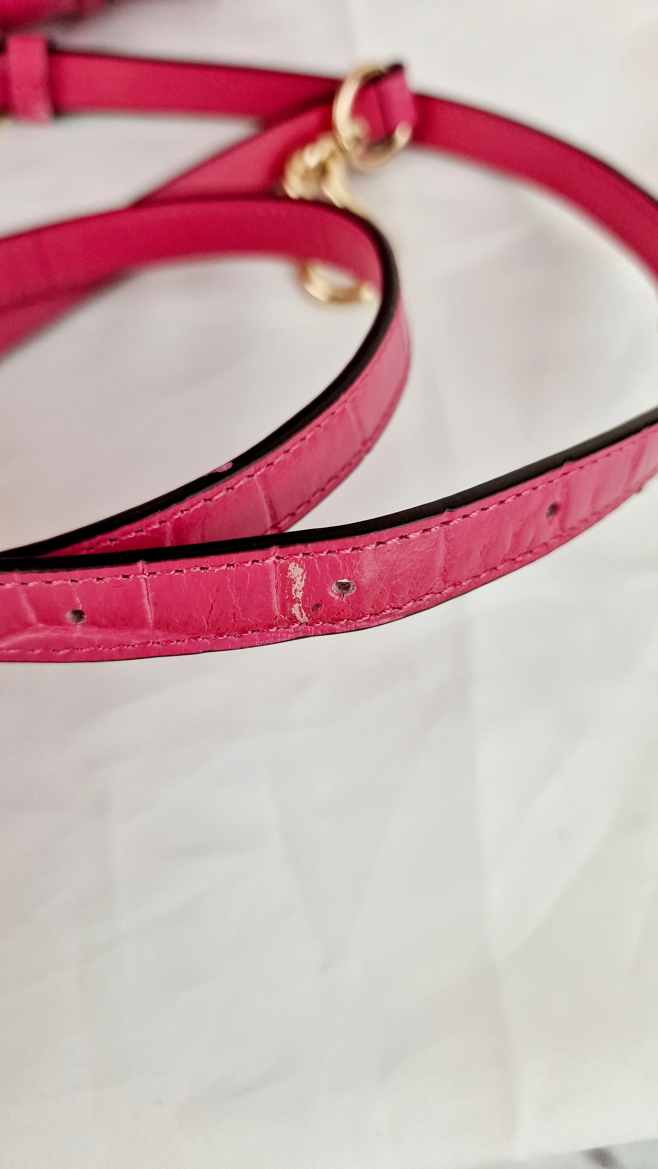 Coach Swagger Frame Bag in Pink Croc Embossed Leather - Handbag Crossbody Bag - Coach 37998 - Image 3