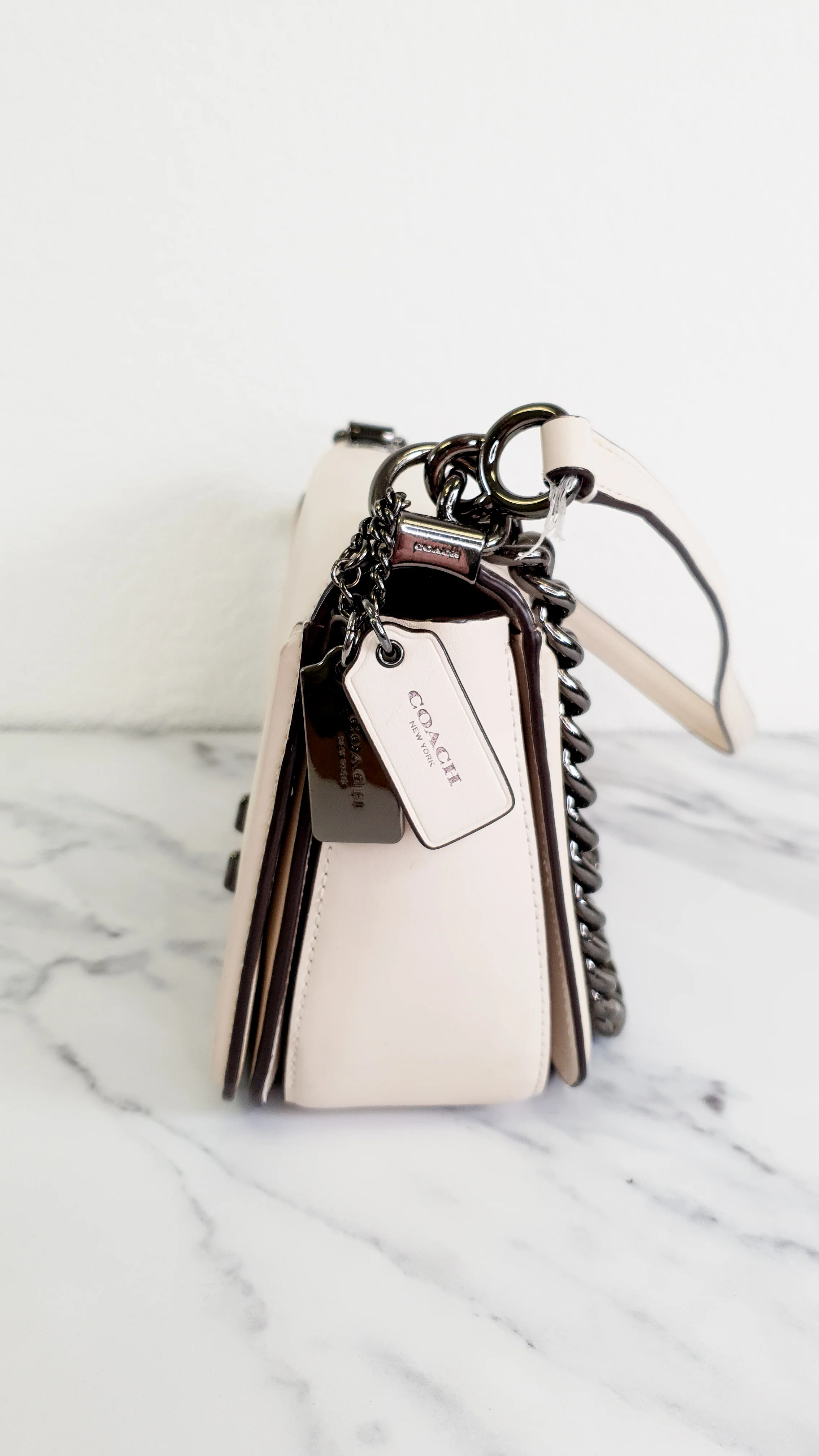 Coach Swagger Shoulder Bag Crossbody Bag in Chalk Smooth Leather - Coach 54640 - Image 8