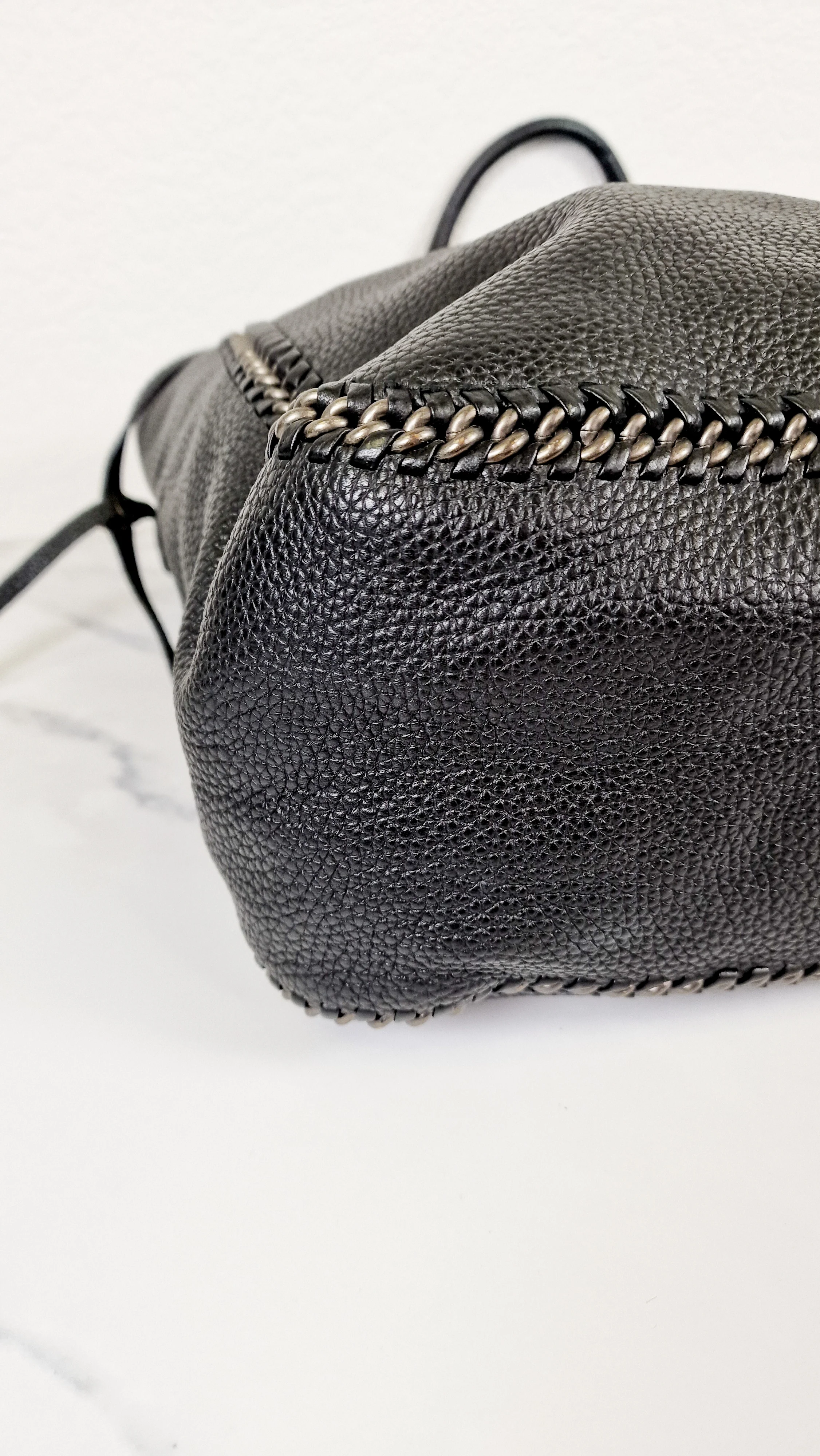 Coach Tatum Tall Tote in Black Pebble Leather with Whiplash Detail & Feather Charm - Large Black Shoulder Bag - Coach 33916 - Image 12