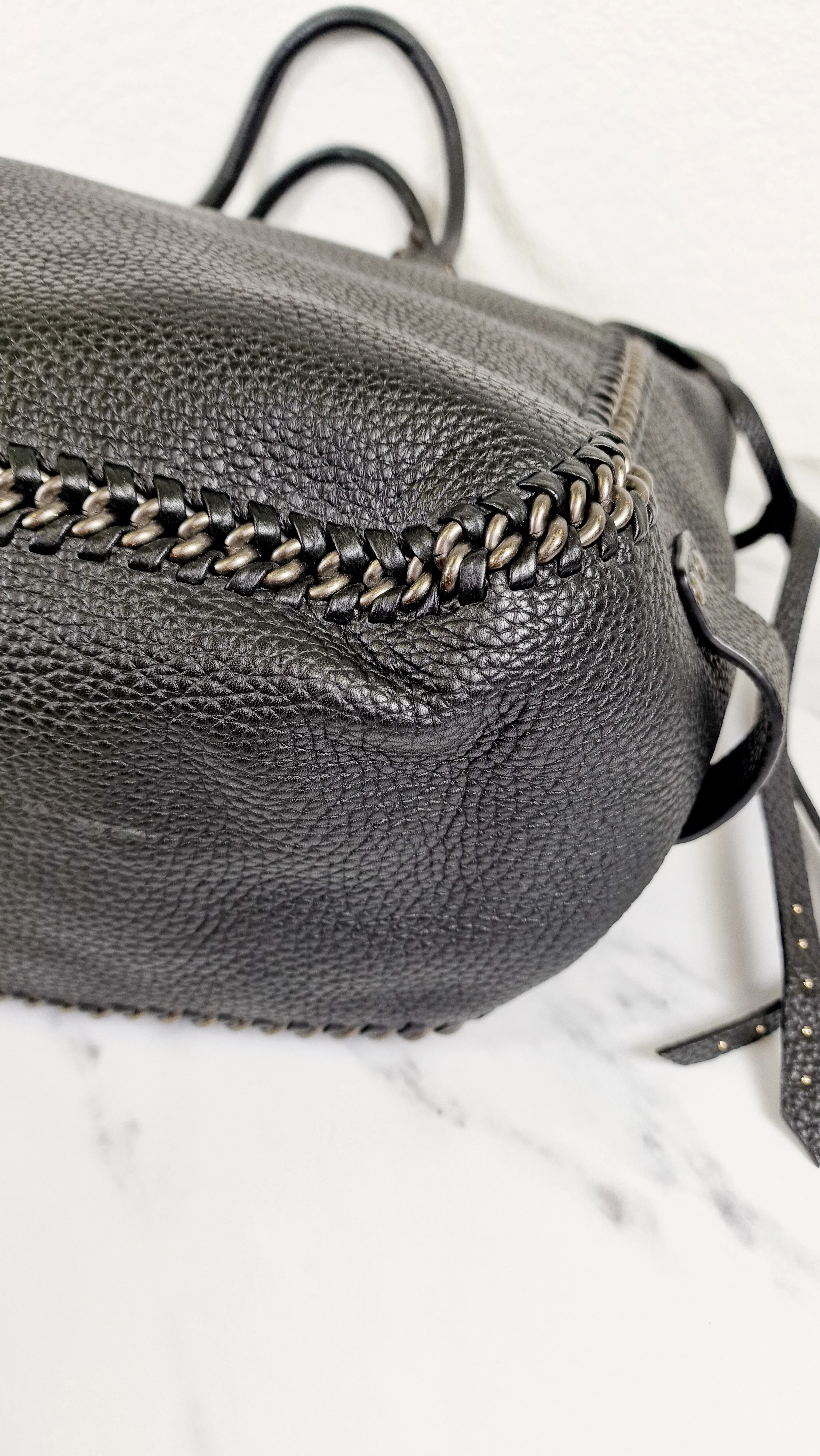 Coach Tatum Tall Tote in Black Pebble Leather with Whiplash Detail & Feather Charm - Large Black Shoulder Bag - Coach 33916 - Image 13