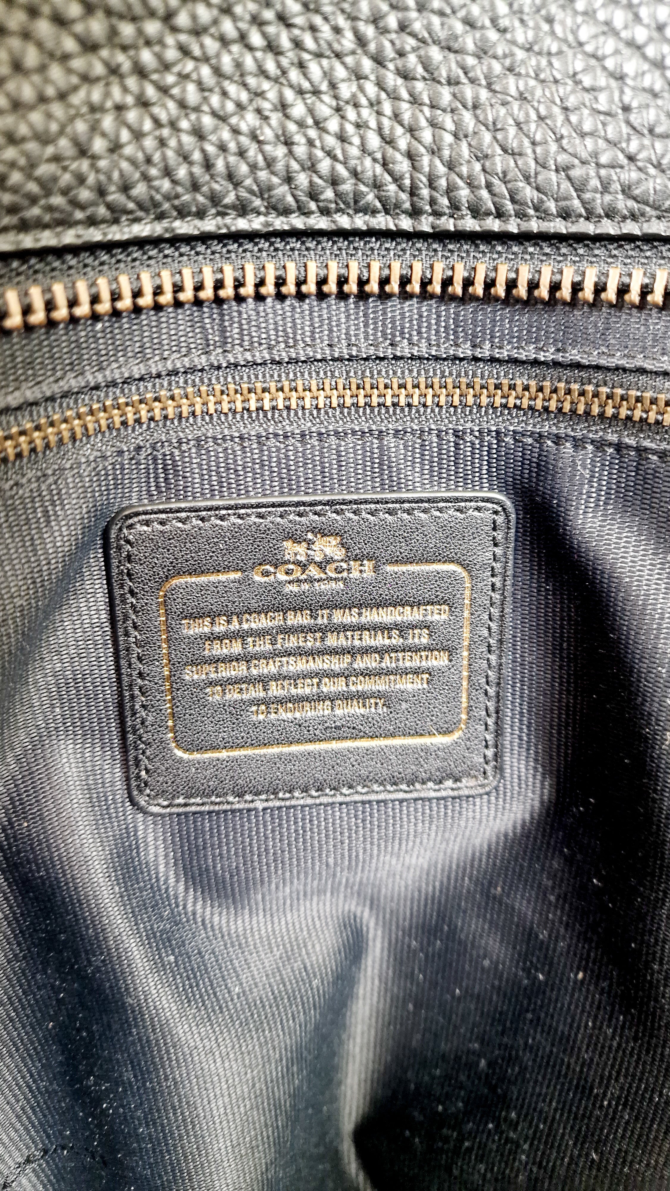 Coach Tatum Tall Tote in Black Pebble Leather with Whiplash Detail & Feather Charm - Large Black Shoulder Bag - Coach 33916 - Image 16