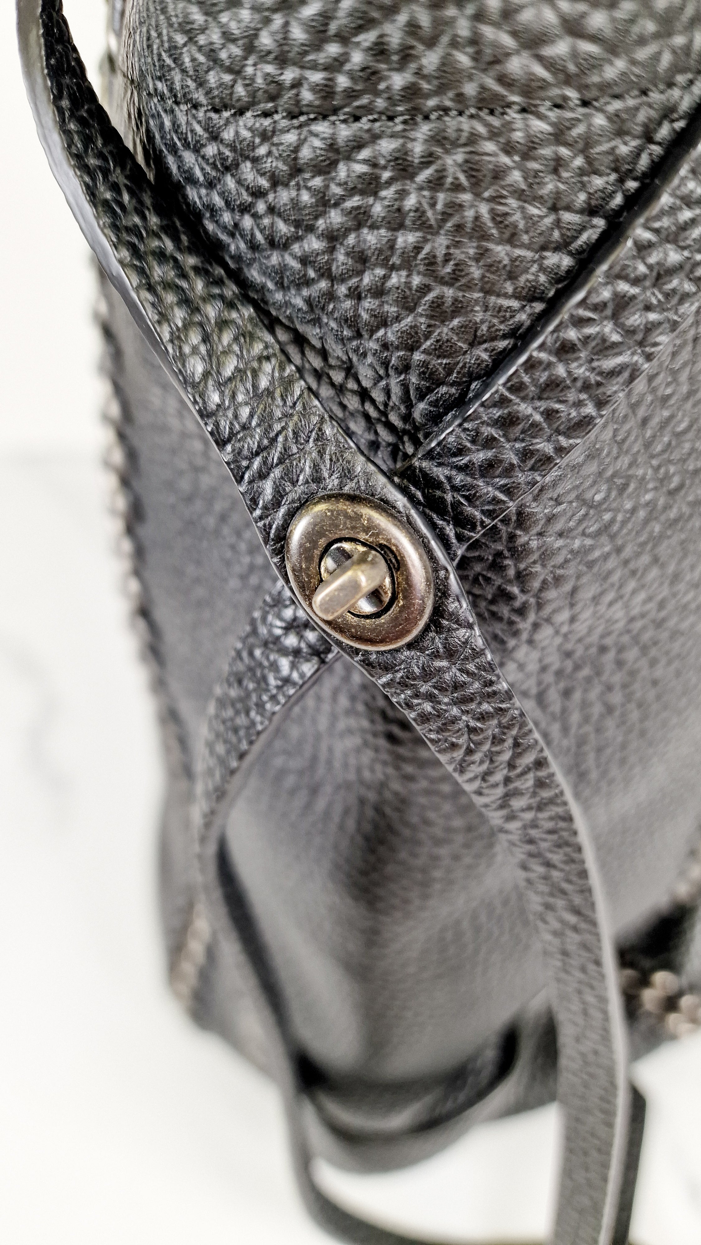 Coach Tatum Tall Tote in Black Pebble Leather with Whiplash Detail & Feather Charm - Large Black Shoulder Bag - Coach 33916 - Image 7