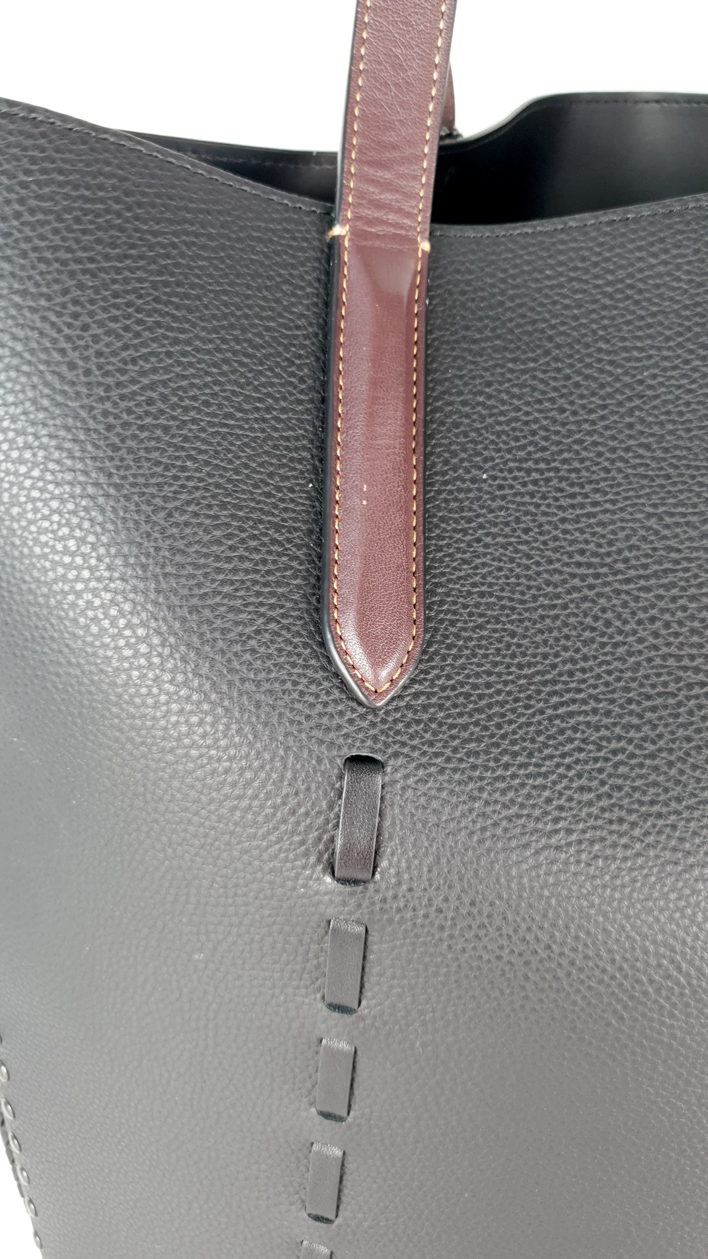 Coach Tote 34 in Black and Brown Leather with Whipstitch & Tassle Detail - Bag Handbag Coach 37084 - Image 11