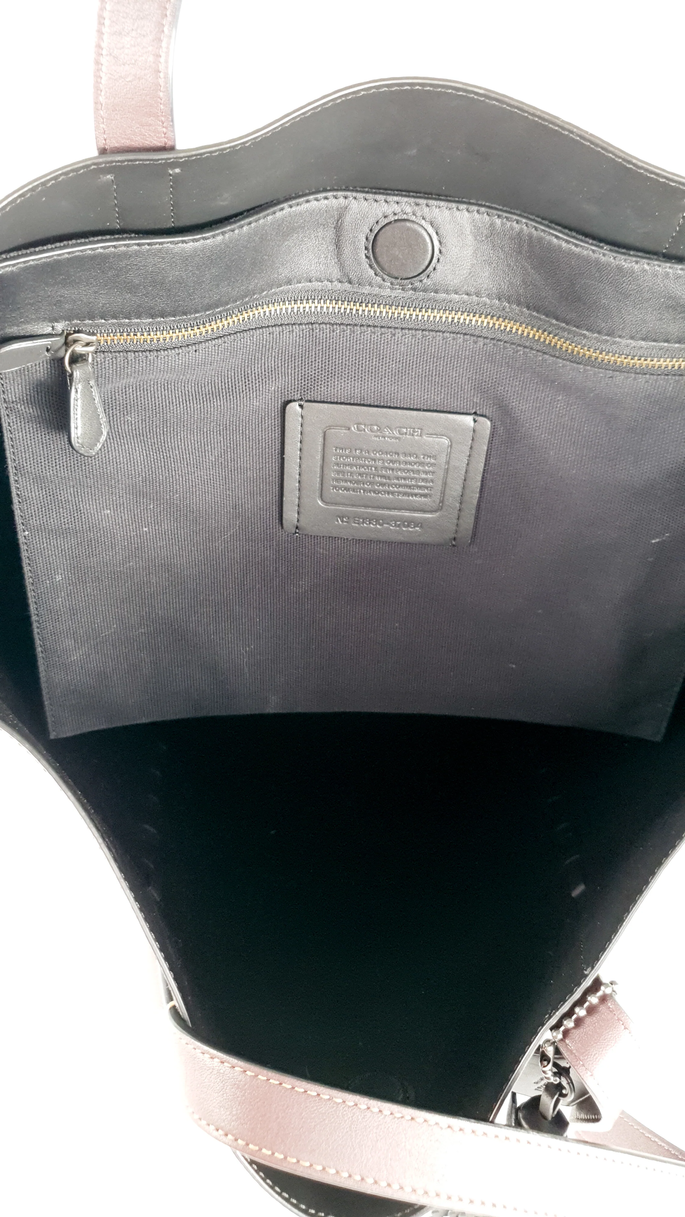 Coach Tote 34 in Black and Brown Leather with Whipstitch & Tassle Detail - Bag Handbag Coach 37084 - Image 19