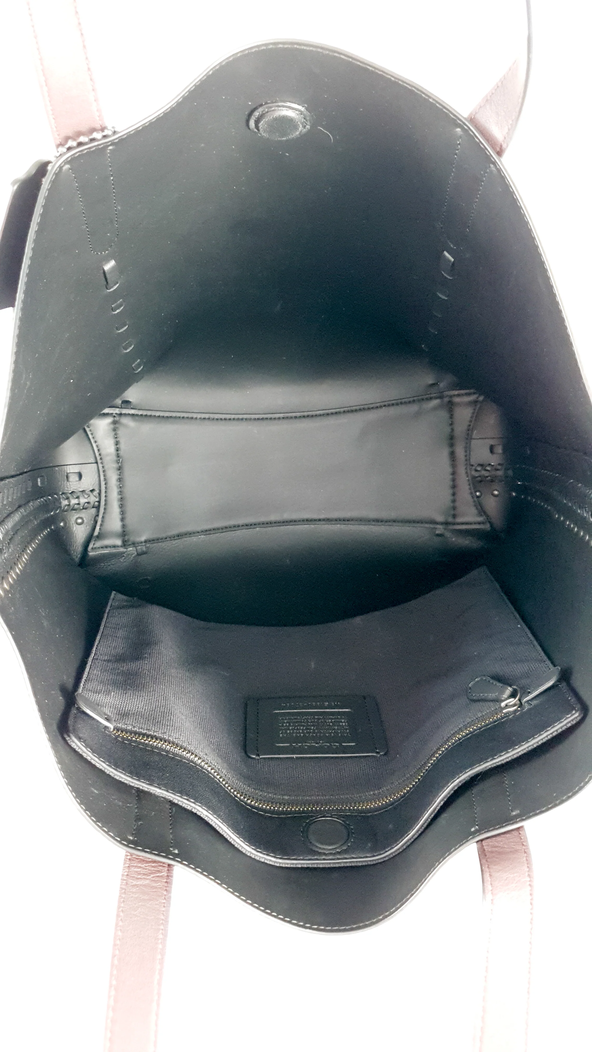 Coach Tote 34 in Black and Brown Leather with Whipstitch & Tassle Detail - Bag Handbag Coach 37084 - Image 20