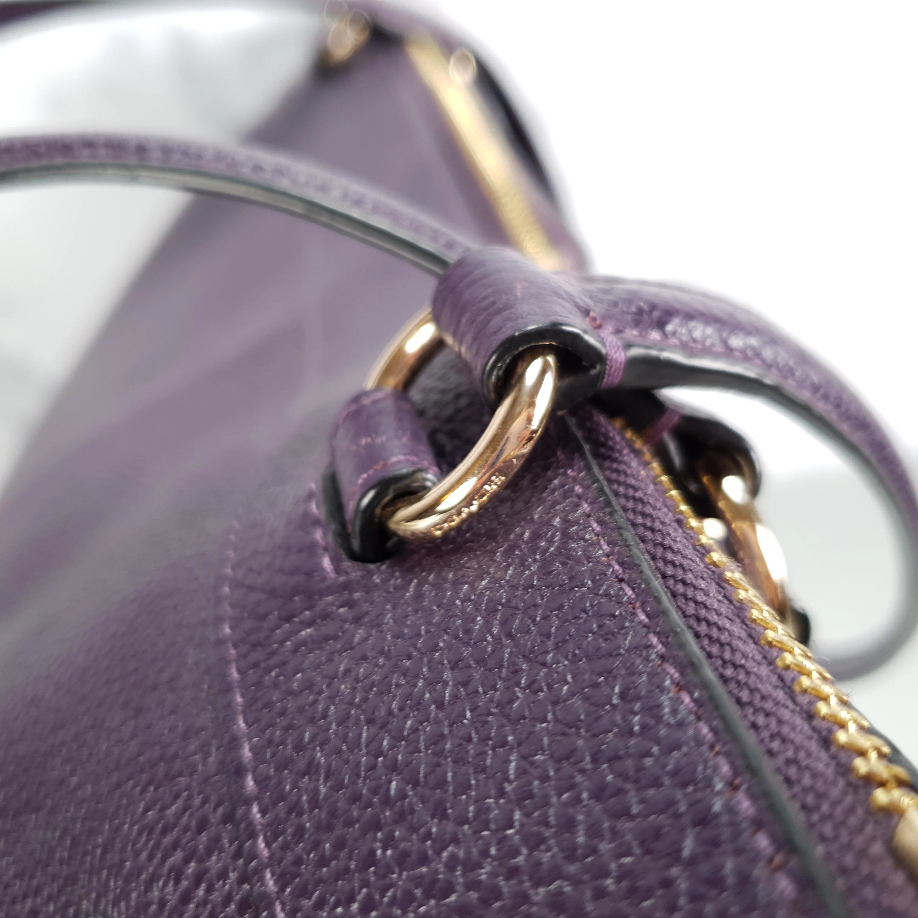 Coach Tyler Zip Tote Bag in Purple Pebble Leather - Image 11