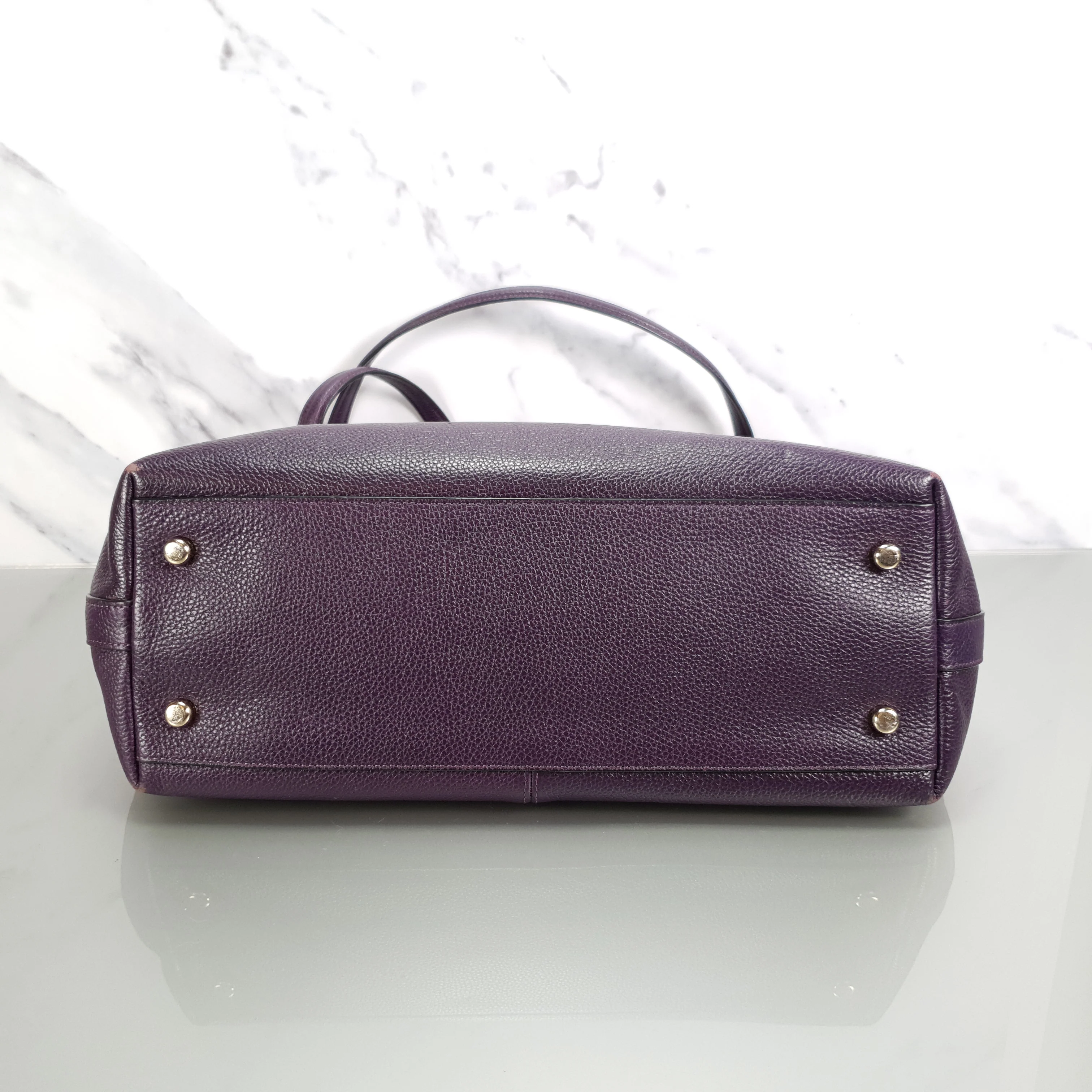 Coach Tyler Zip Tote Bag in Purple Pebble Leather - Image 12