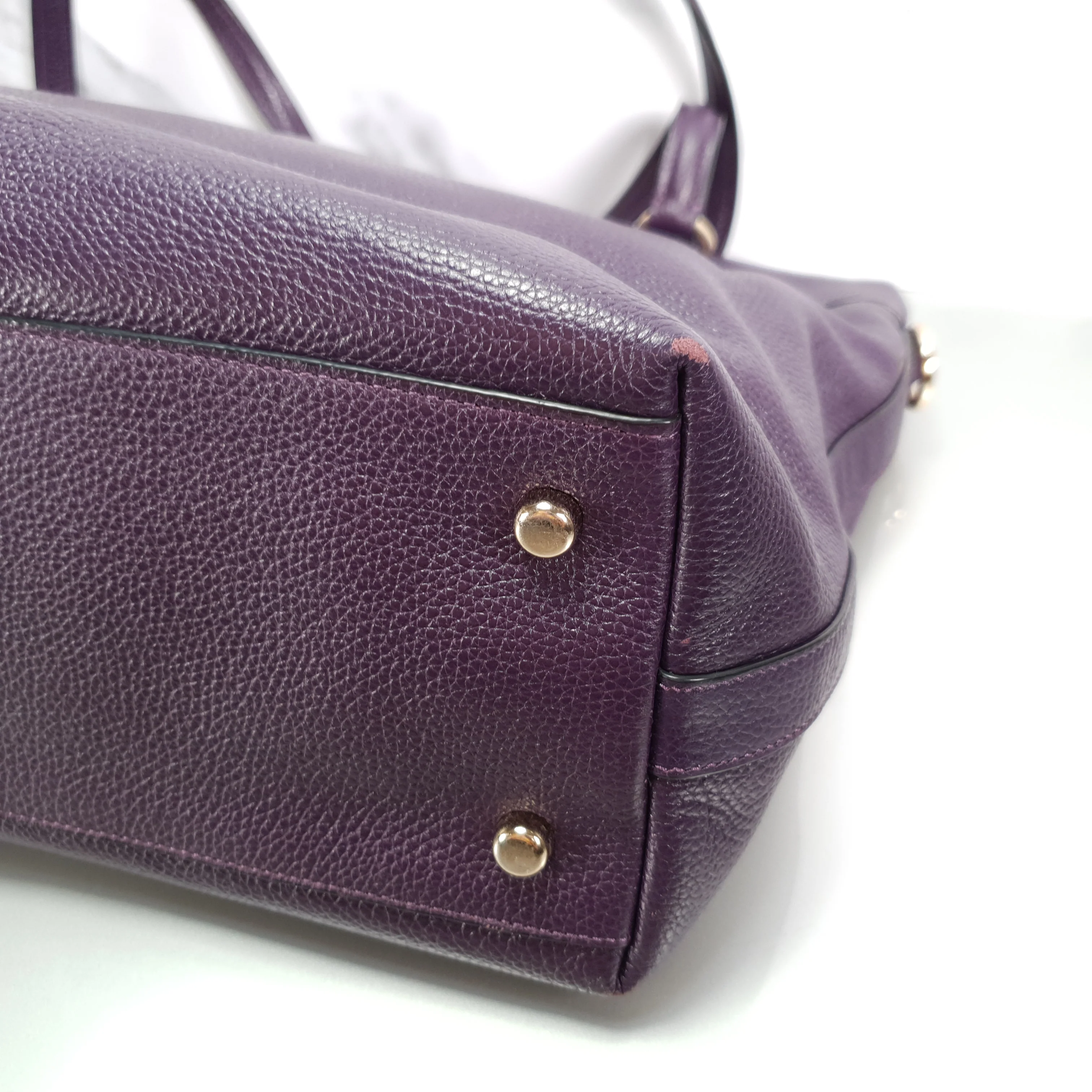 Coach Tyler Zip Tote Bag in Purple Pebble Leather - Image 13