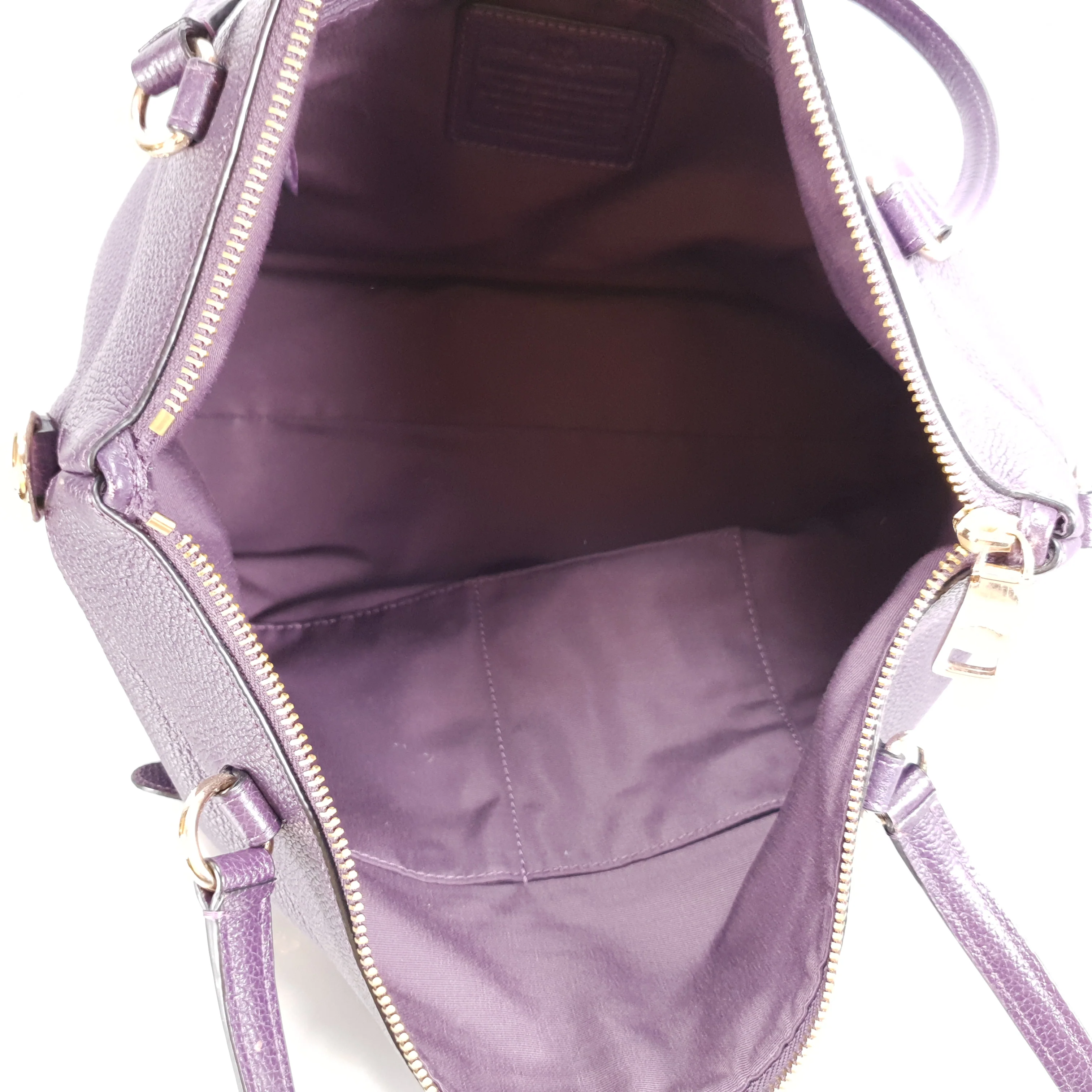 Coach Tyler Zip Tote Bag in Purple Pebble Leather - Image 15
