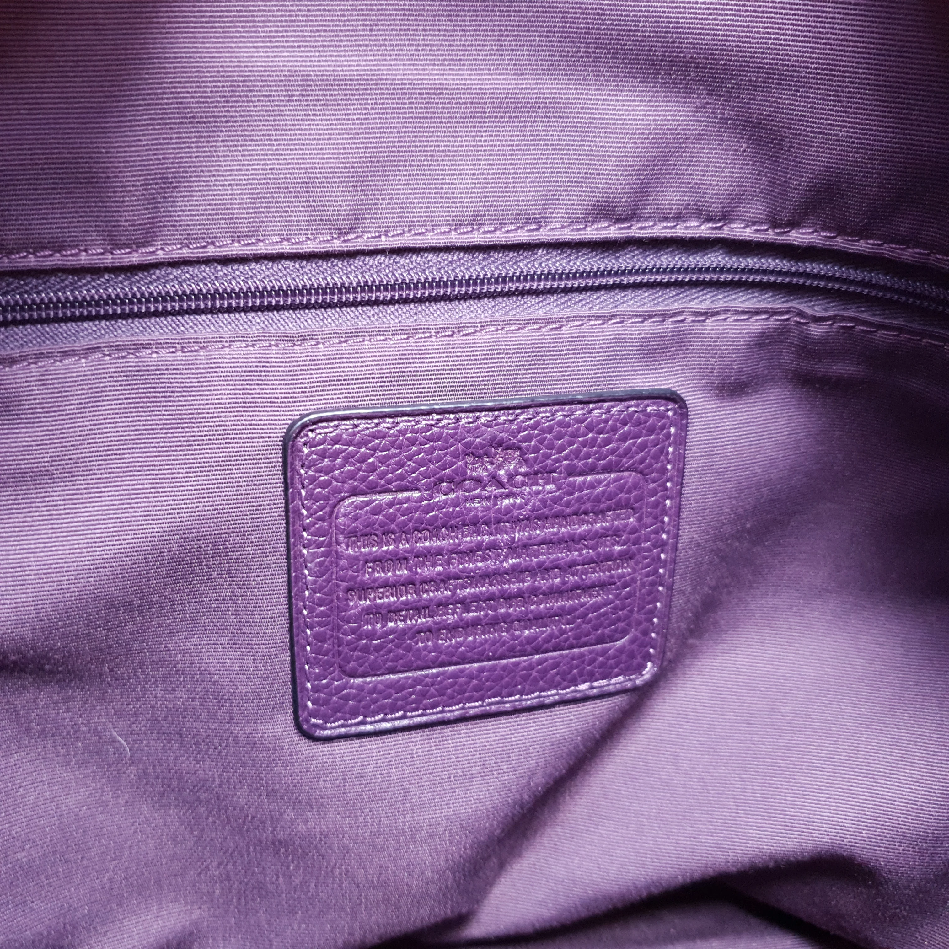Coach Tyler Zip Tote Bag in Purple Pebble Leather - Image 16