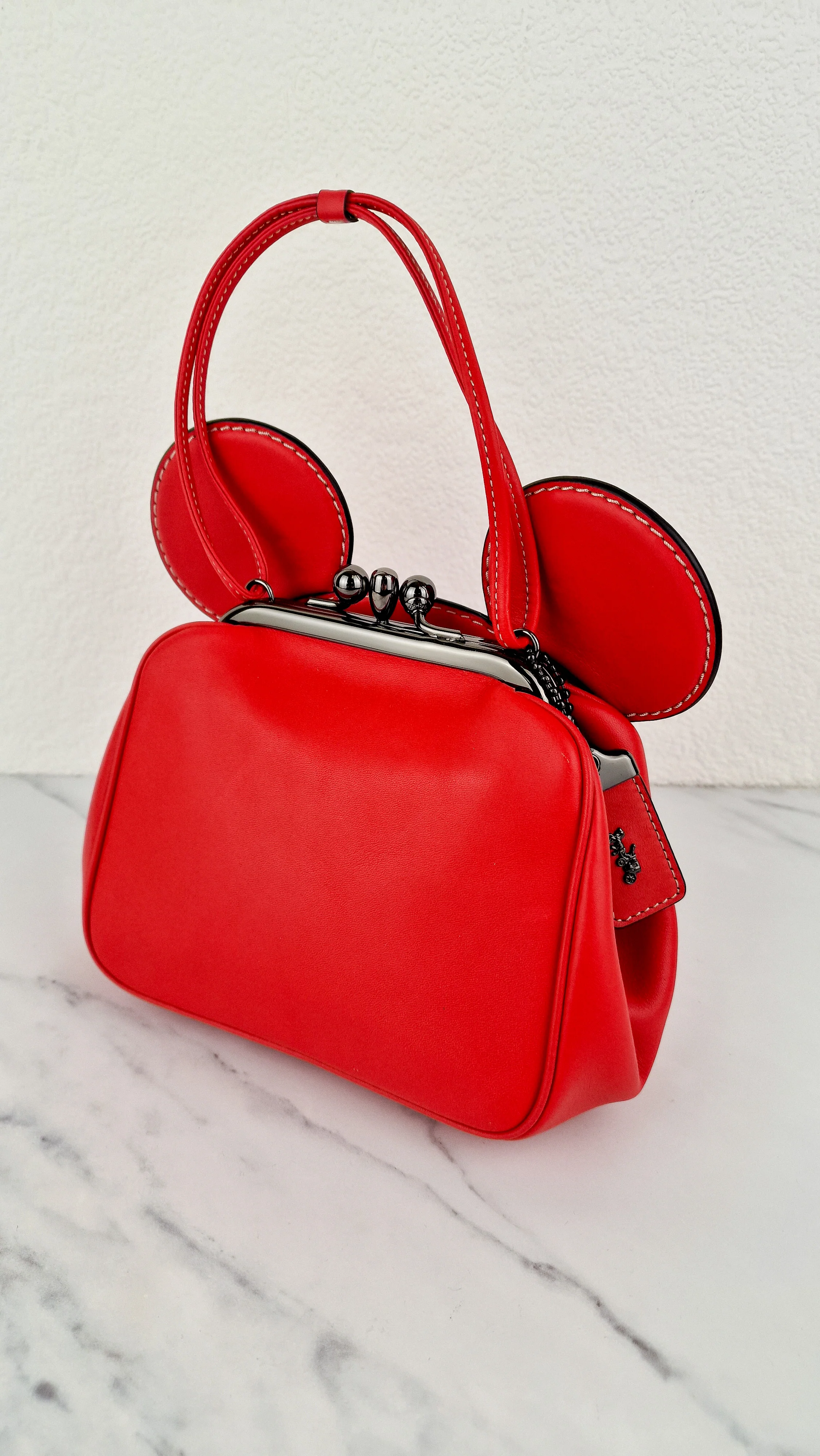 Coach x Disney x Keith Haring Mickey Mouse Ears Bag in Red Smooth Leather With Kisslock & Chain Strap LIMITED EDITION - Handbag Coach 37980 - Image 2