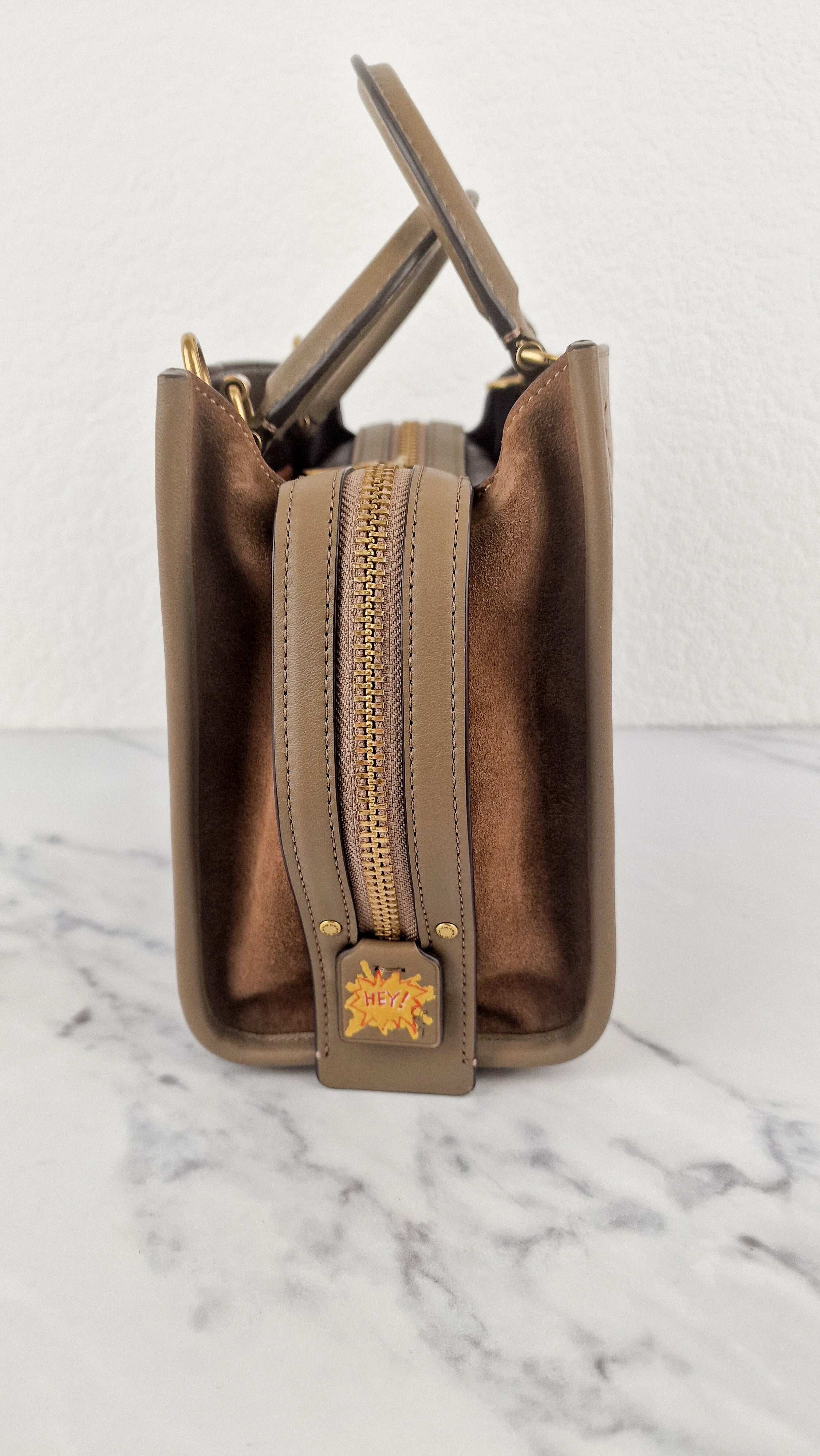 Coach x Jean-Michel Basquiat Rogue 25 Pez Dispenser Dinosaur Bag in Elm Leather & Suede - Handbag Crosbody Shoulder Bag in Taupe Beechwood Coach 6889 - Image 10