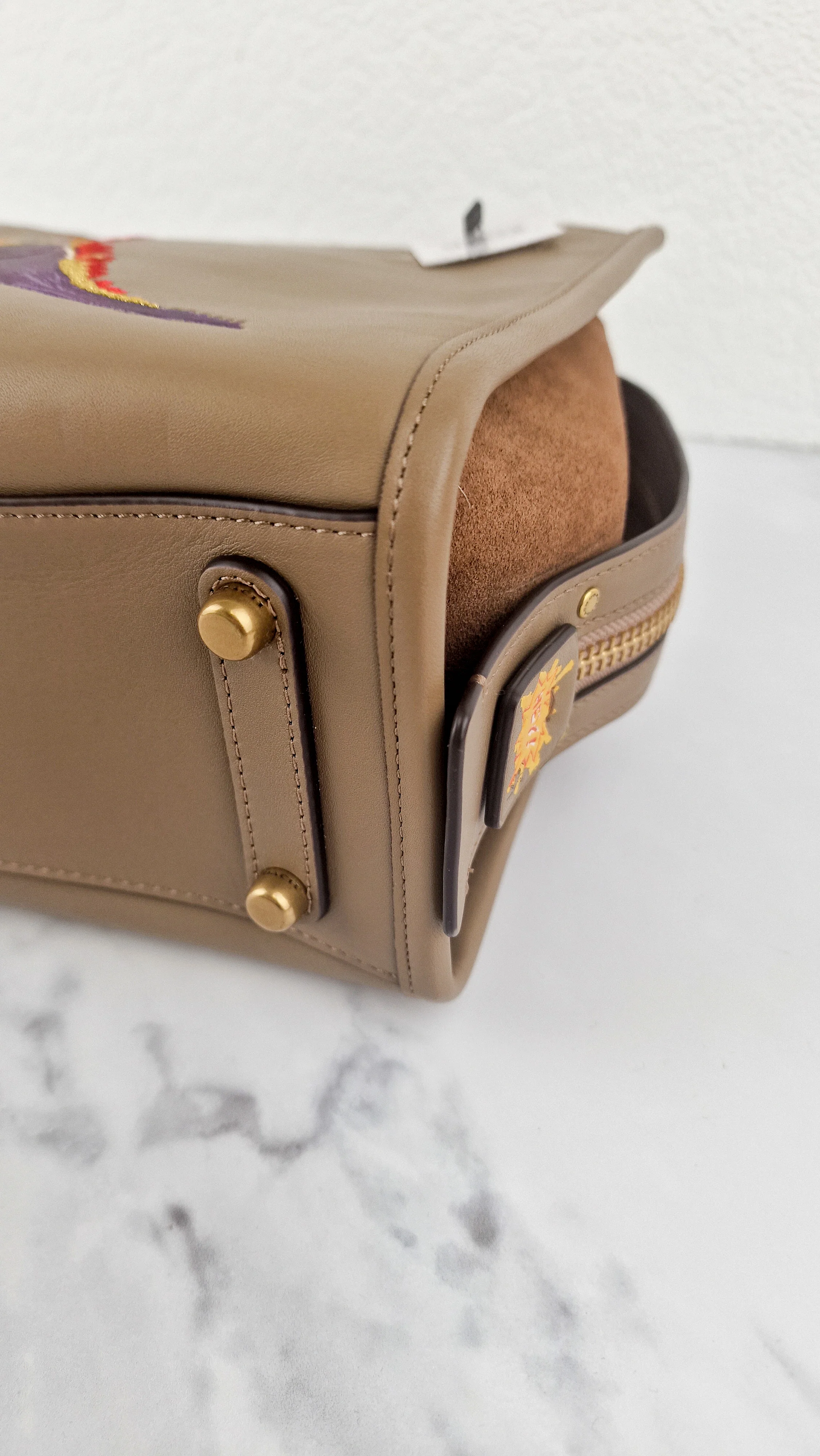 Coach x Jean-Michel Basquiat Rogue 25 Pez Dispenser Dinosaur Bag in Elm Leather & Suede - Handbag Crosbody Shoulder Bag in Taupe Beechwood Coach 6889 - Image 13