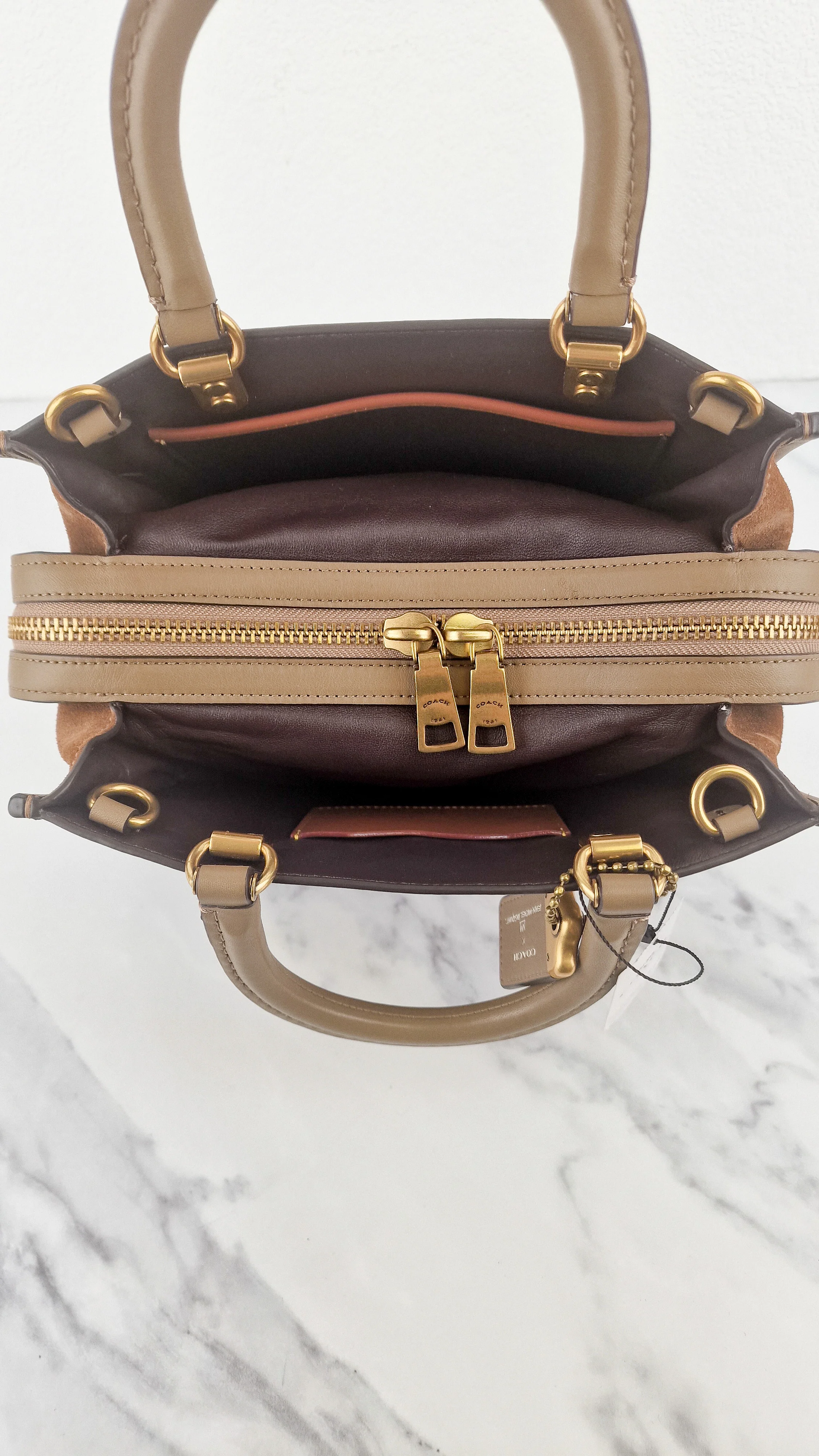 Coach x Jean-Michel Basquiat Rogue 25 Pez Dispenser Dinosaur Bag in Elm Leather & Suede - Handbag Crosbody Shoulder Bag in Taupe Beechwood Coach 6889 - Image 16