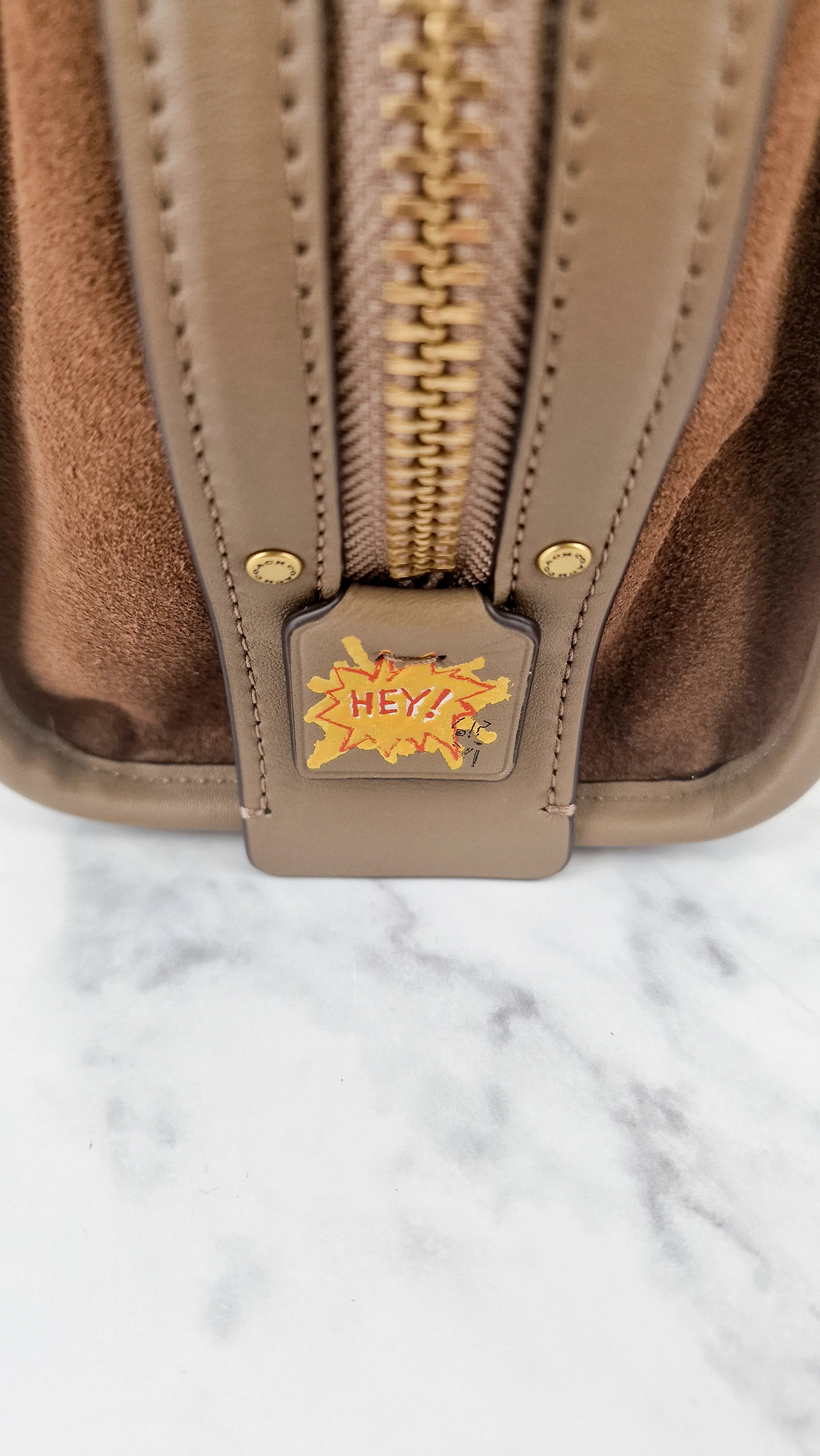 Coach x Jean-Michel Basquiat Rogue 25 Pez Dispenser Dinosaur Bag in Elm Leather & Suede - Handbag Crosbody Shoulder Bag in Taupe Beechwood Coach 6889 - Image 7
