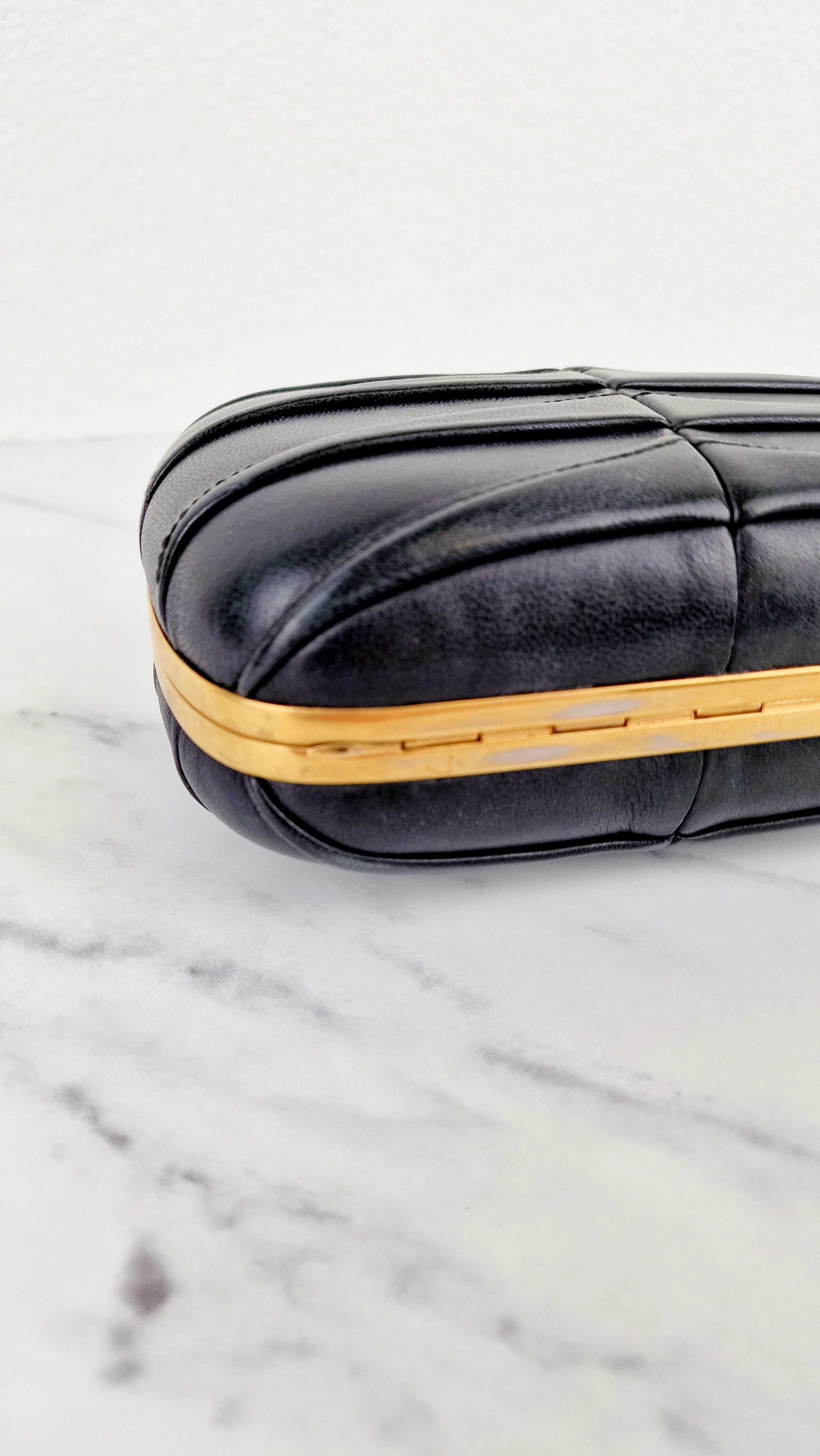 Alexander McQueen Mohawk Skull Box Clutch Black Leather and Swarovski Crystals 000926 - Image 11